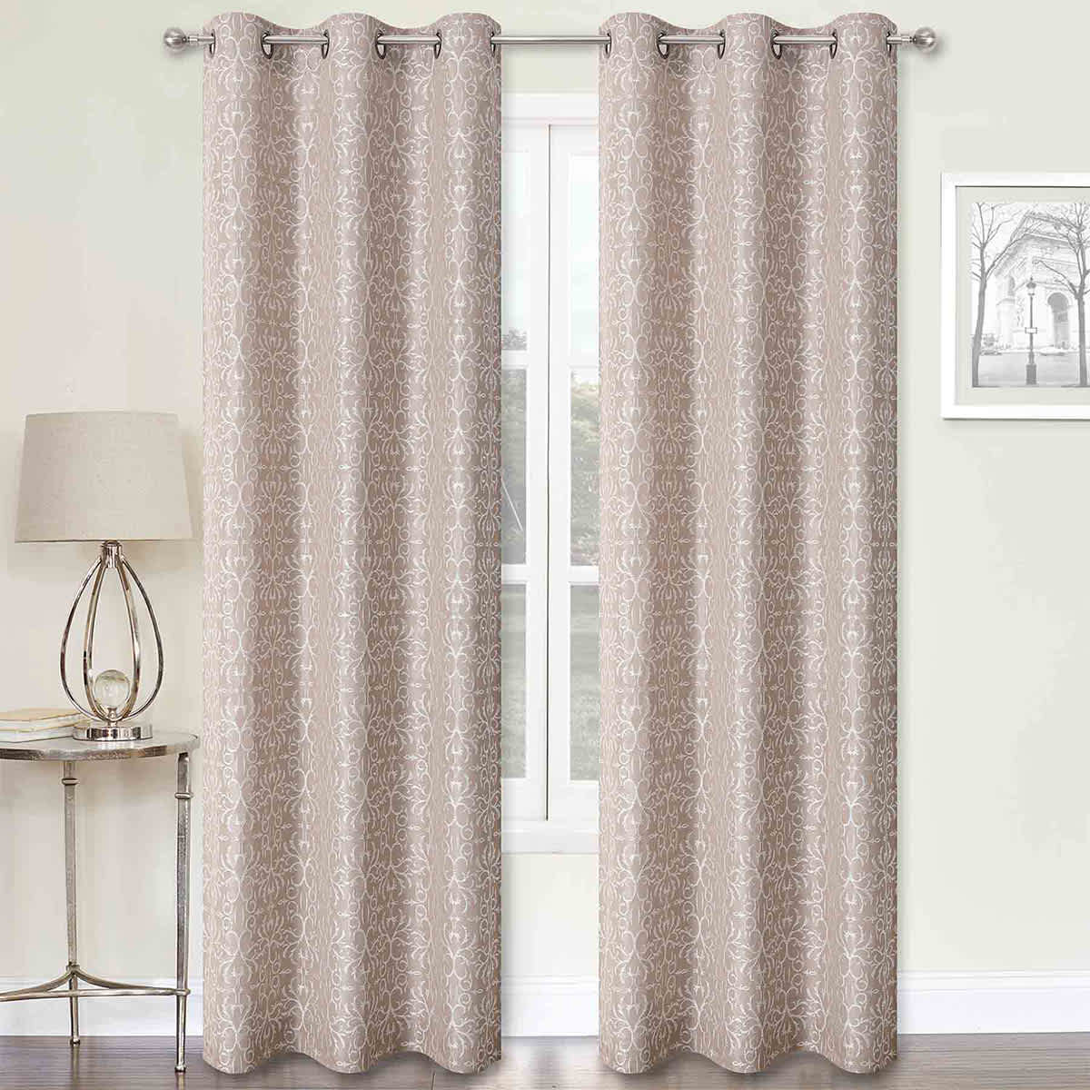 2-Pack Koa Linen Light Filtering Grommet Curtain Panel Set, 84"