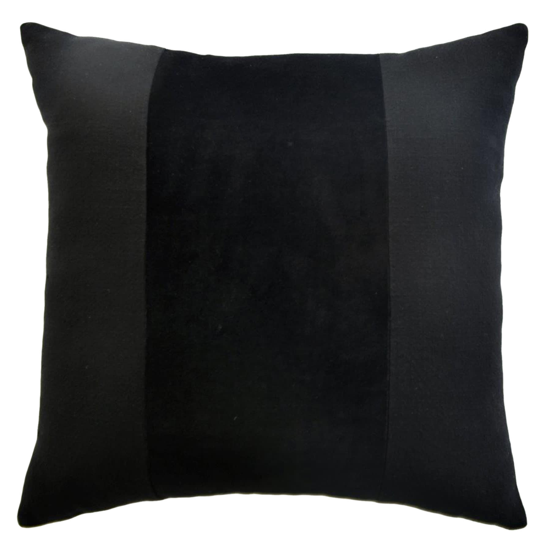 Crosby St. Black Cotton Slub & Velvet Throw Pillow, 18"