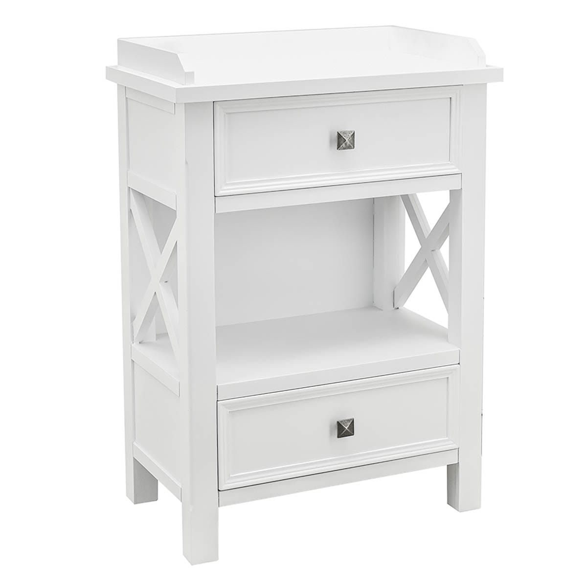 Jane X-Side Table with USB, White