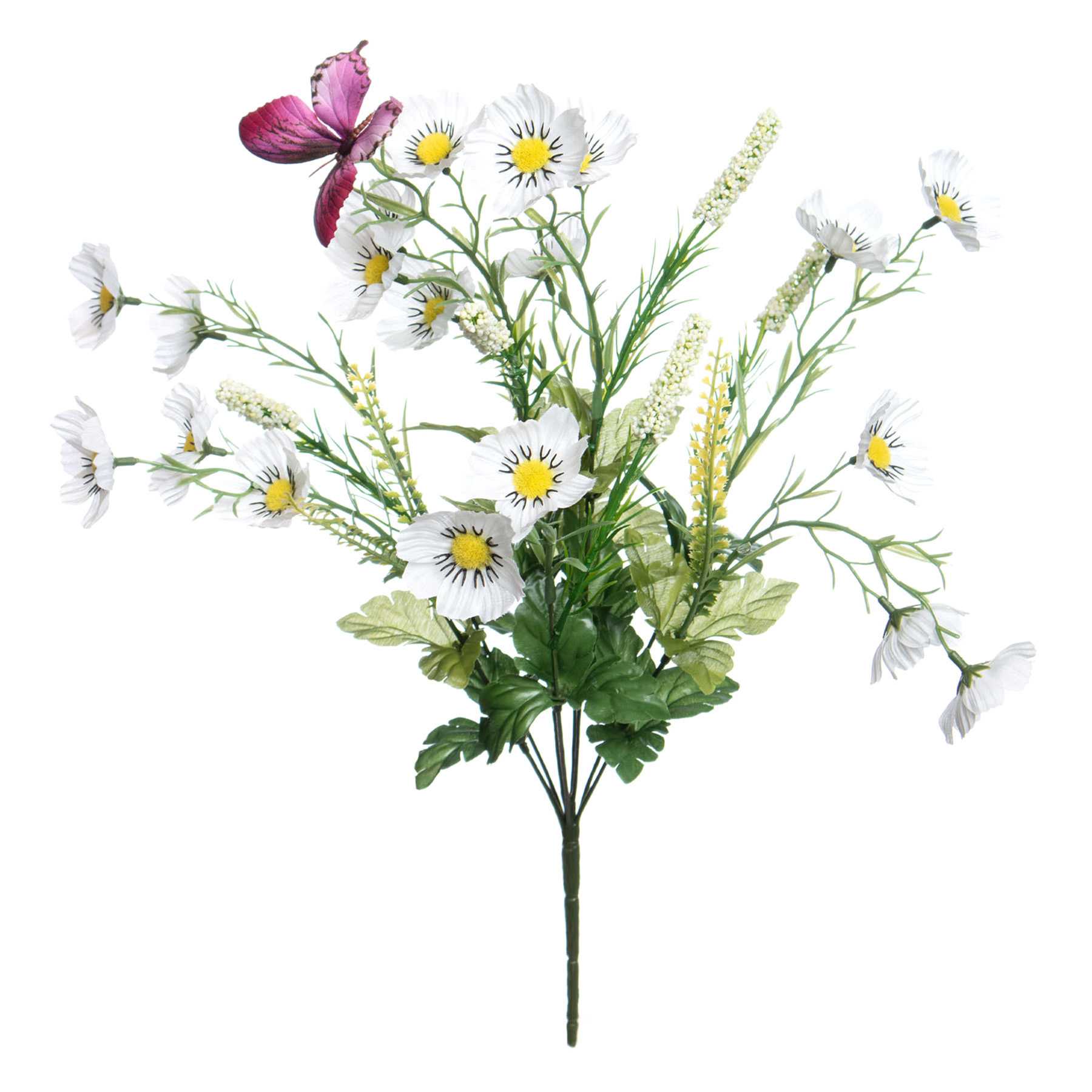 White Cosmos, Heather & Butterfly Bush, 20"