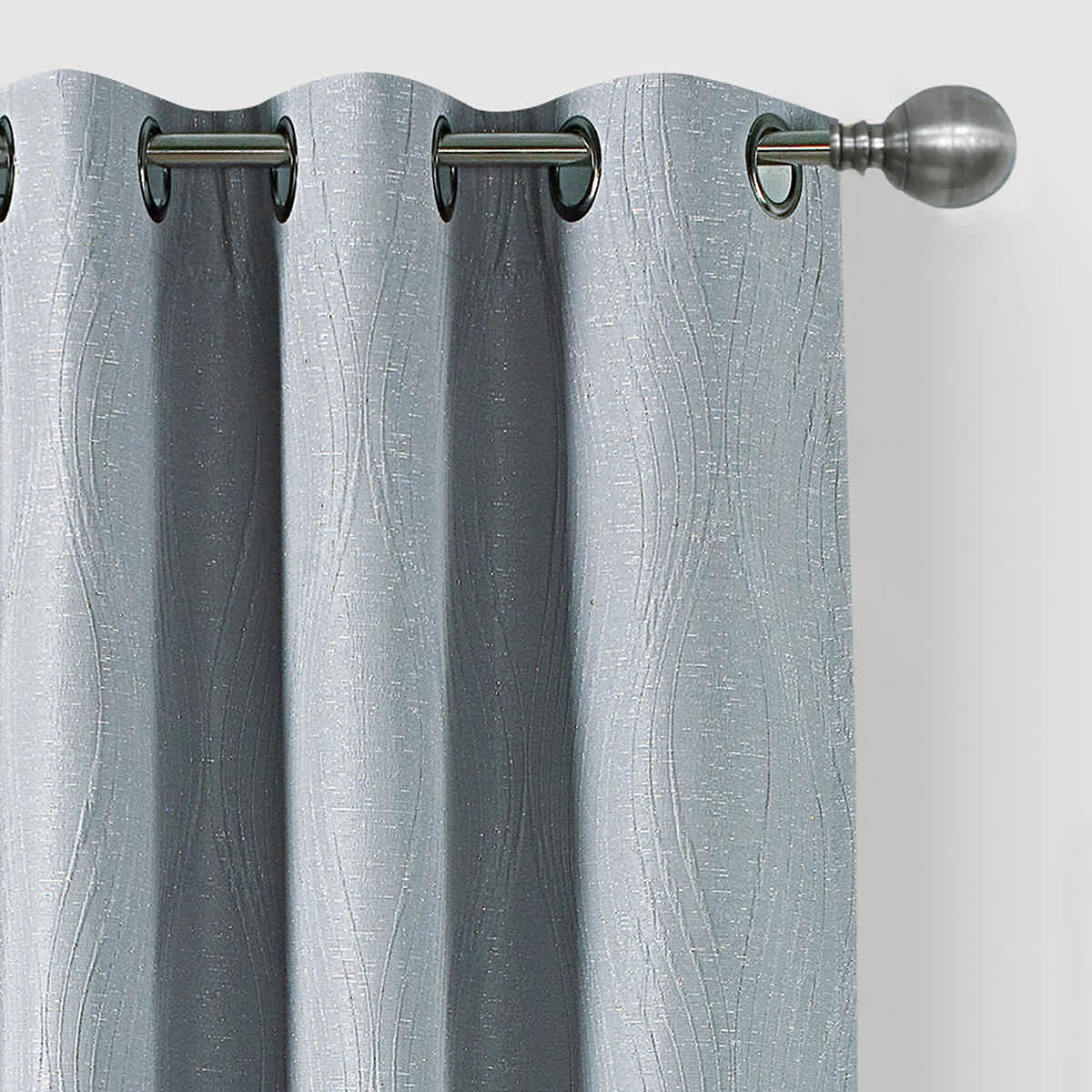 Brooks Grey & Silver Grommet Blackout Curtain Panel, 84"