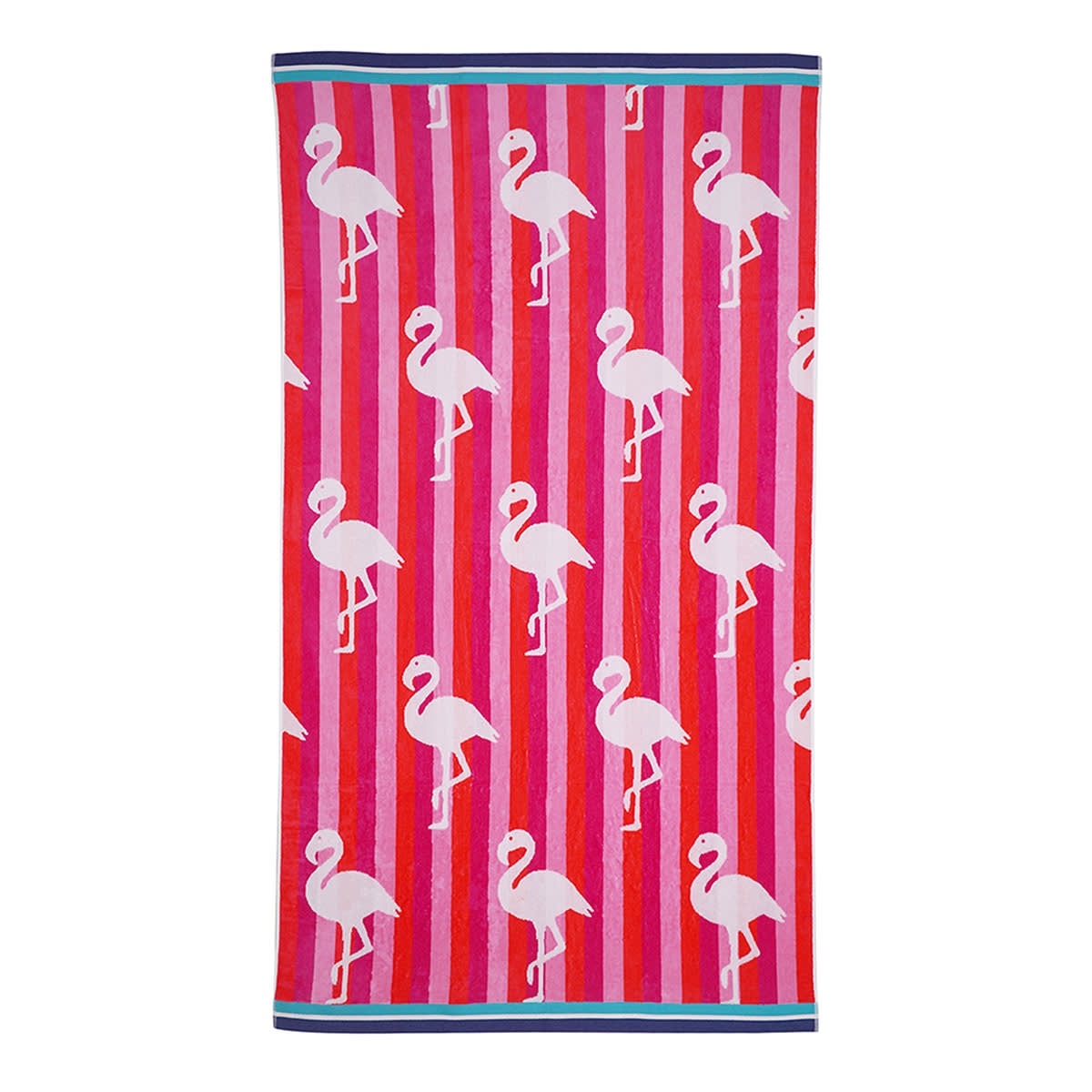Pink Flamingo Jacquard Velour Beach Towel, 40x72