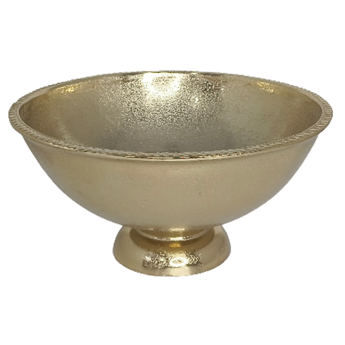 Gold Aluminum Pedestal Bowl, 12"