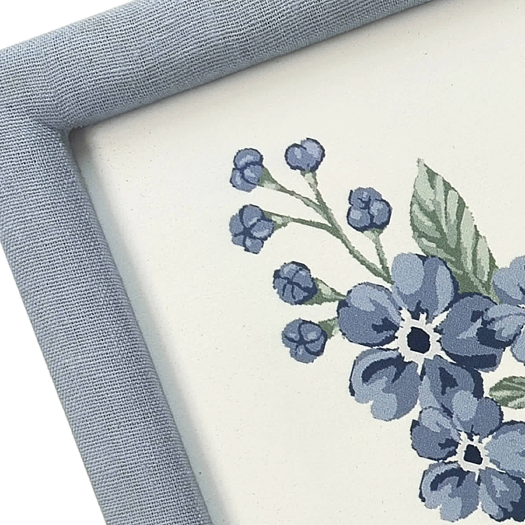 Providence Blue Framed Flower Art on Stand, 6"