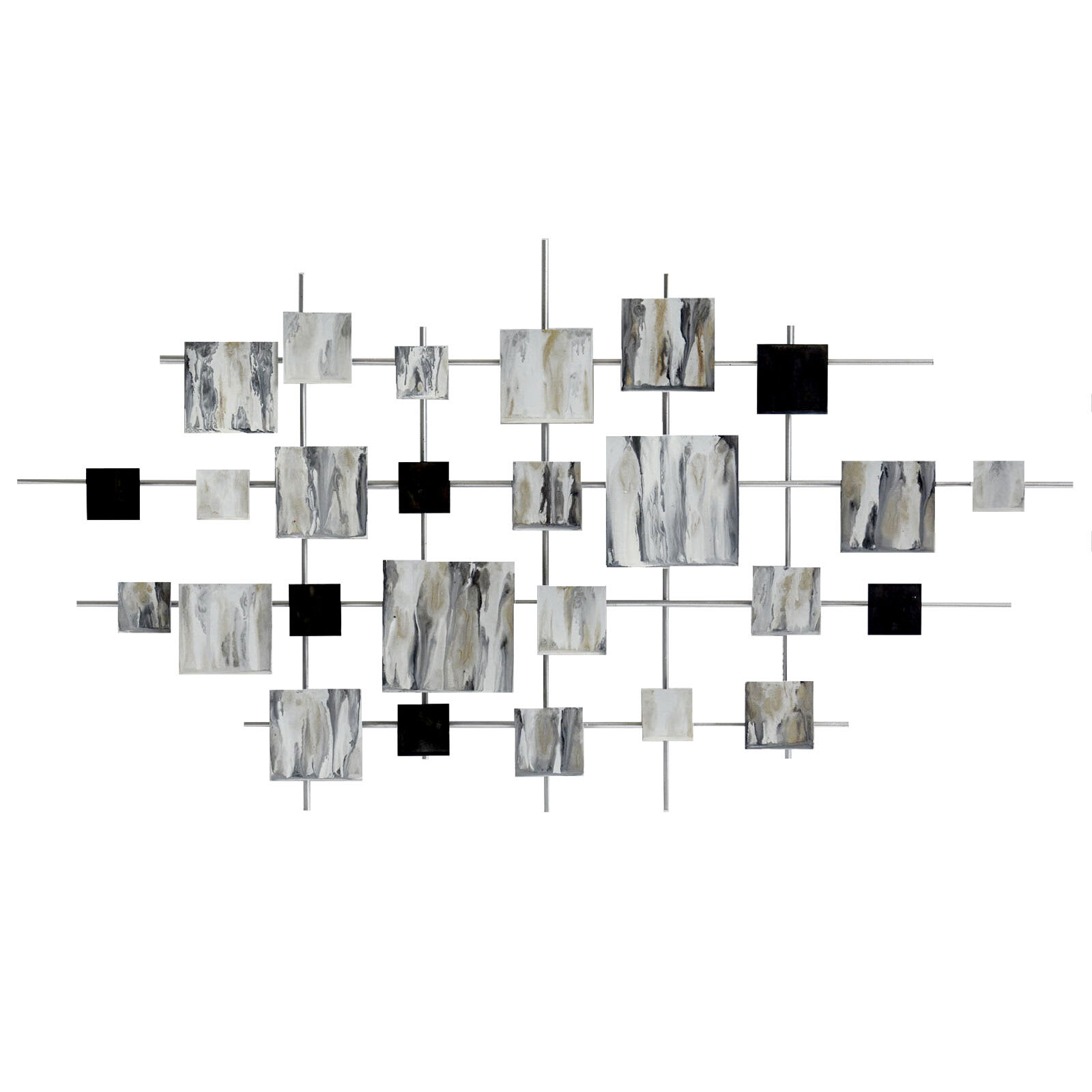 Metal Shell Grid Wall Art, 21x36