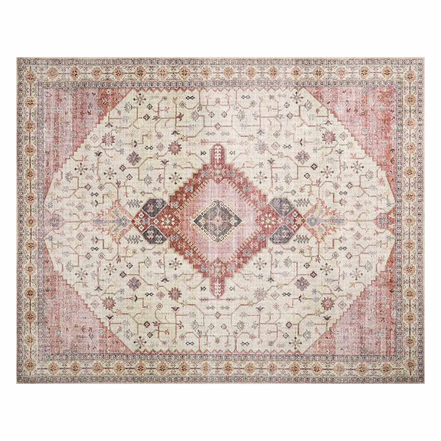 (D581) Khloe Multicolor Medallion Design Area Rug, 8x10