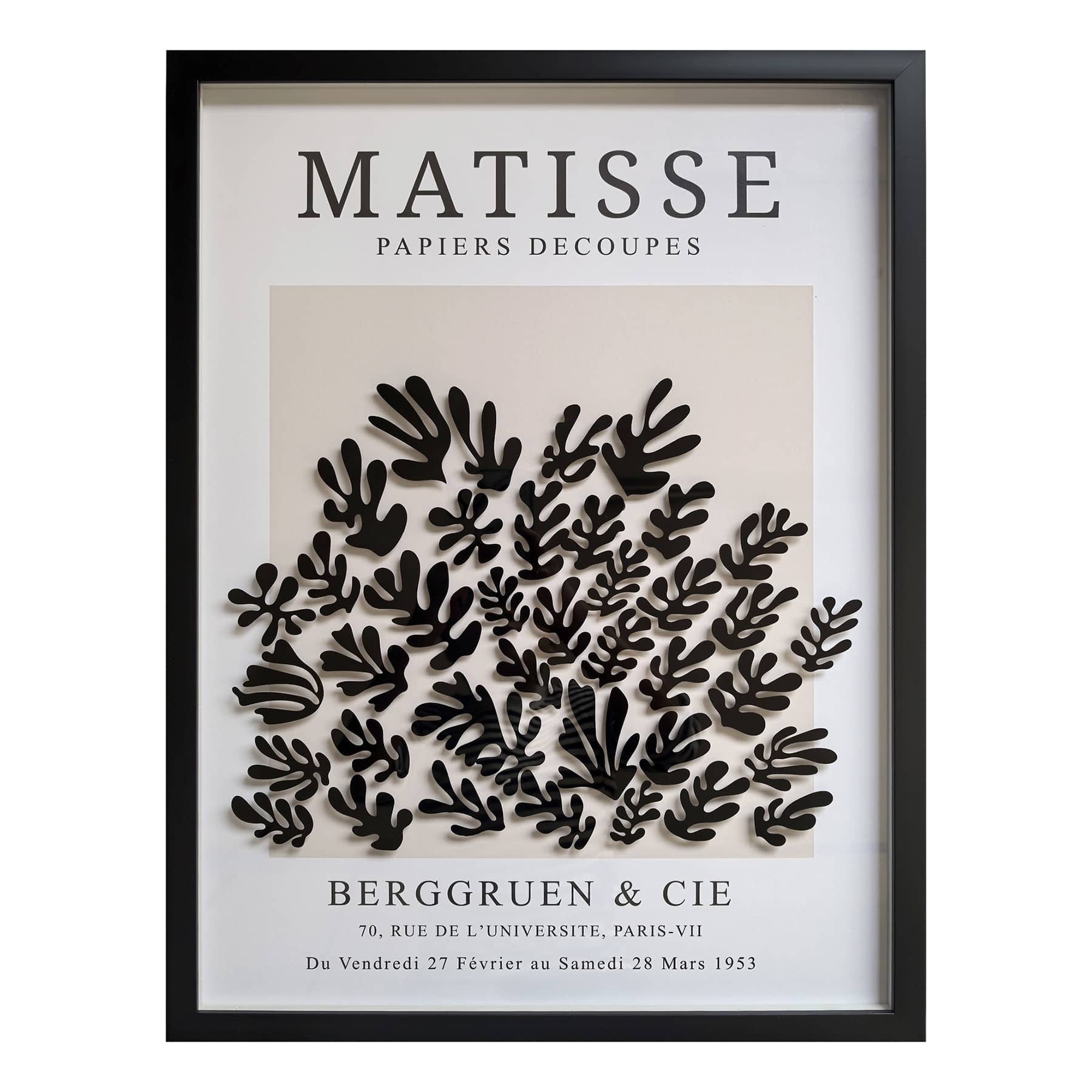 Framed Black Matisse Poster Wall Art, 19x25
