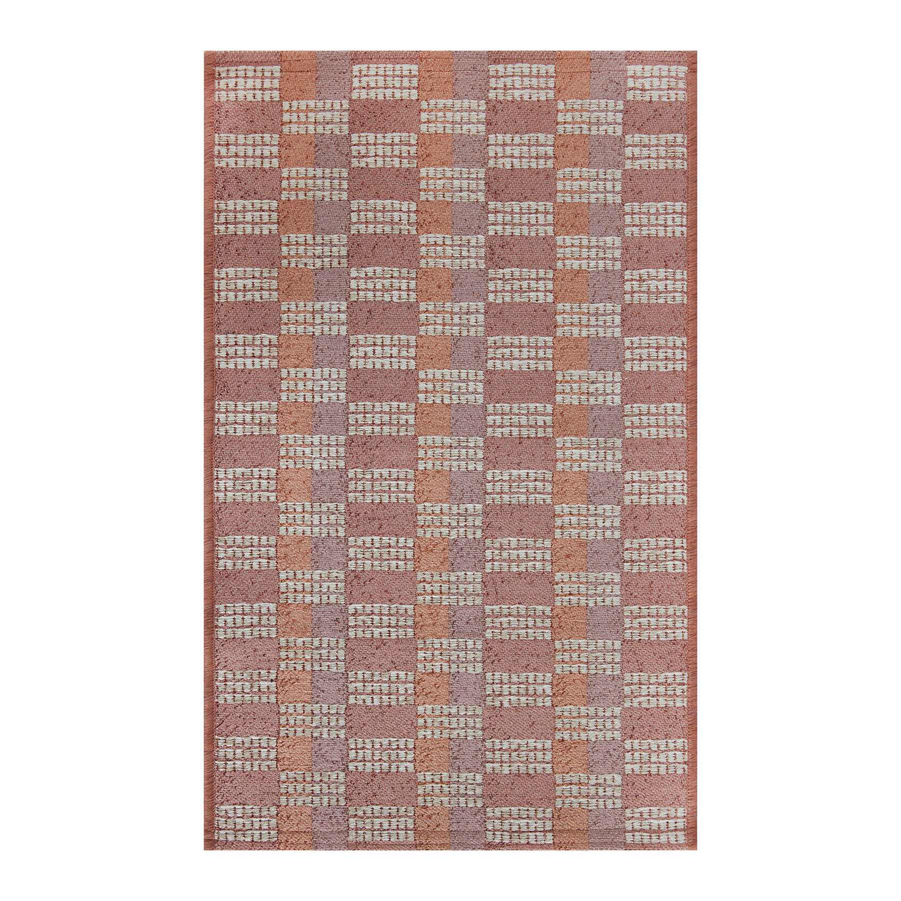 Red Gradient Tapestry Washable Accent Rug with Gel Latex Back, 21x34