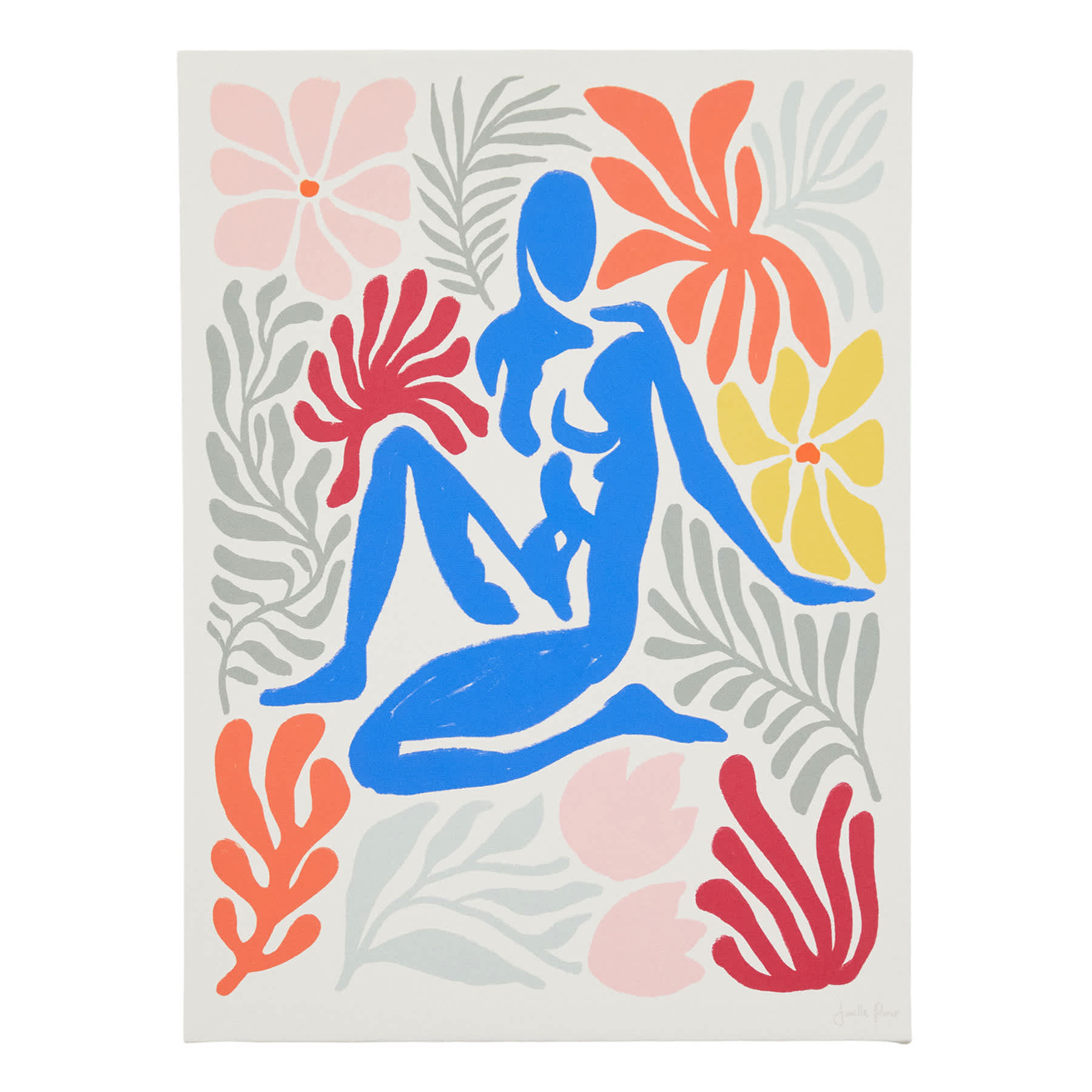 Floral Figure Canvas Wall Art, 12x16