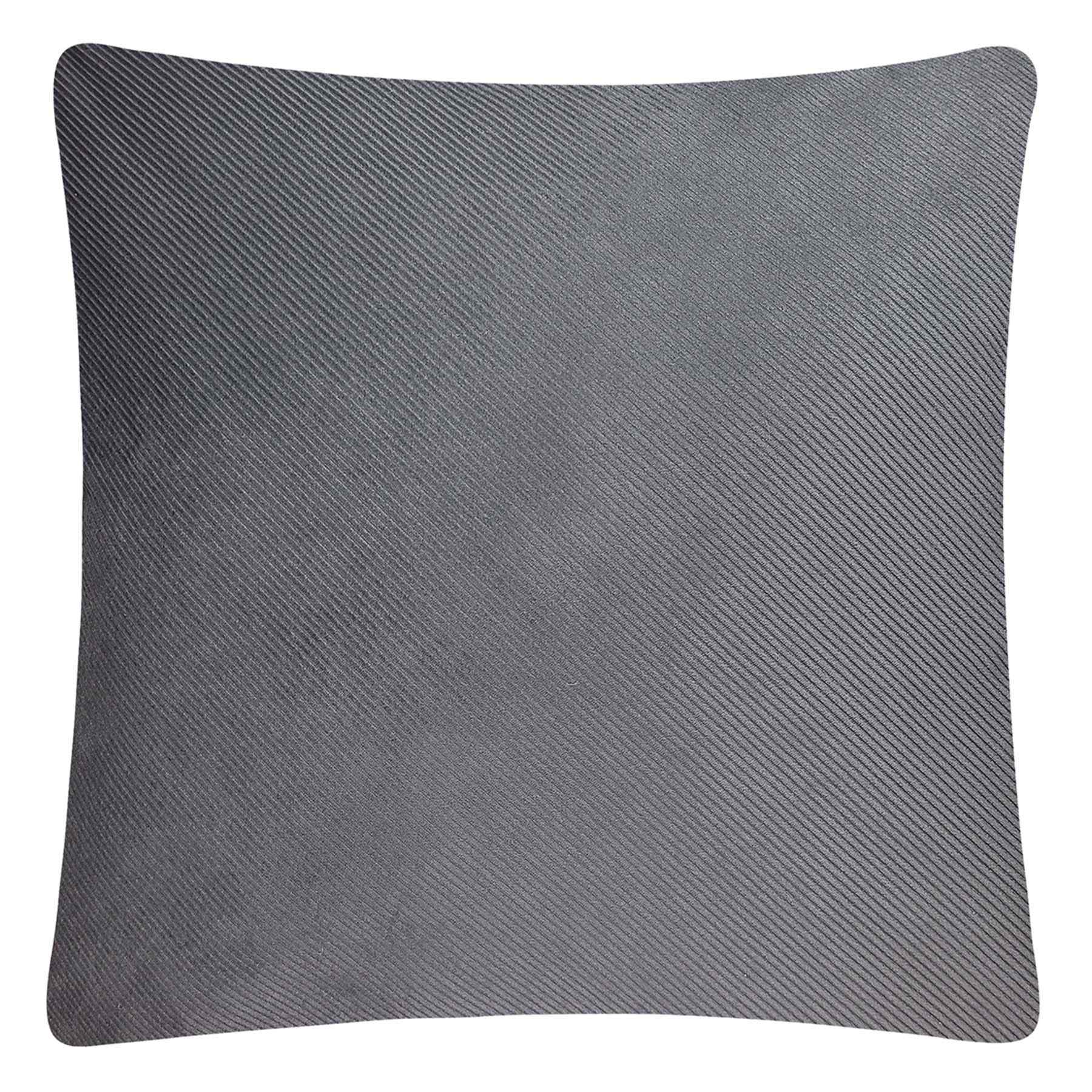 Charcoal Grey Diagonal Striped Throw Pillow, 24"