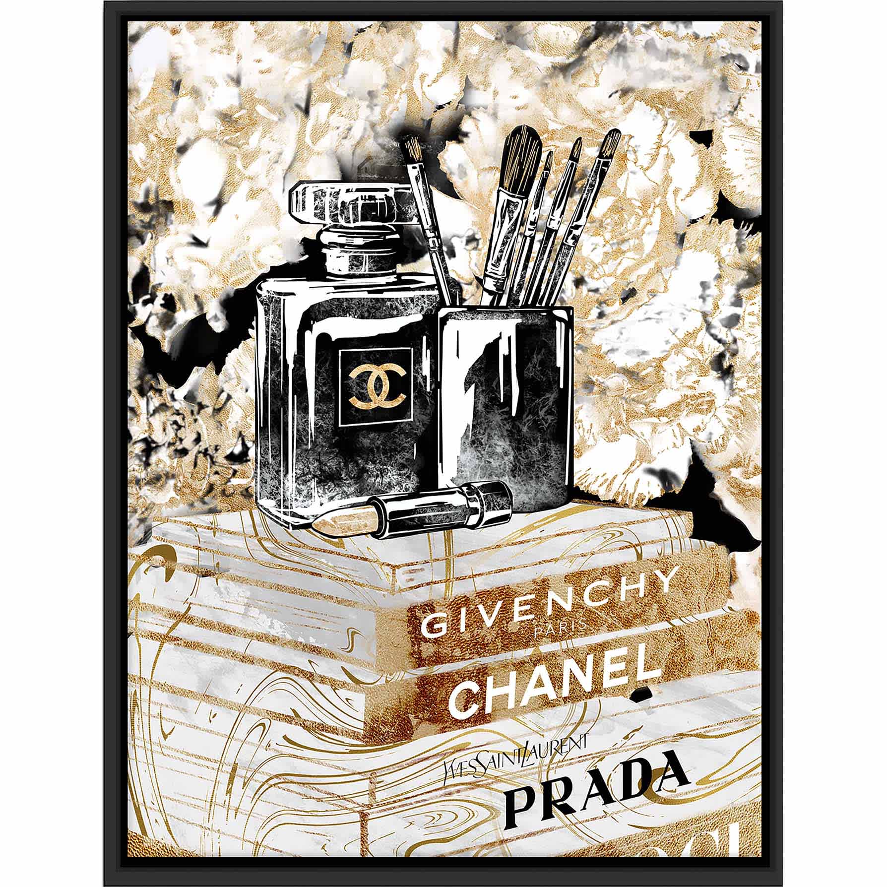 Framed Glam Books Canvas Wall Art, 12x16