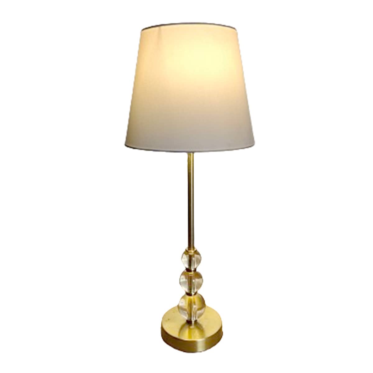 Providence Gold Stacked Crystal Buffet Large Table Lamp with Shade, 28"