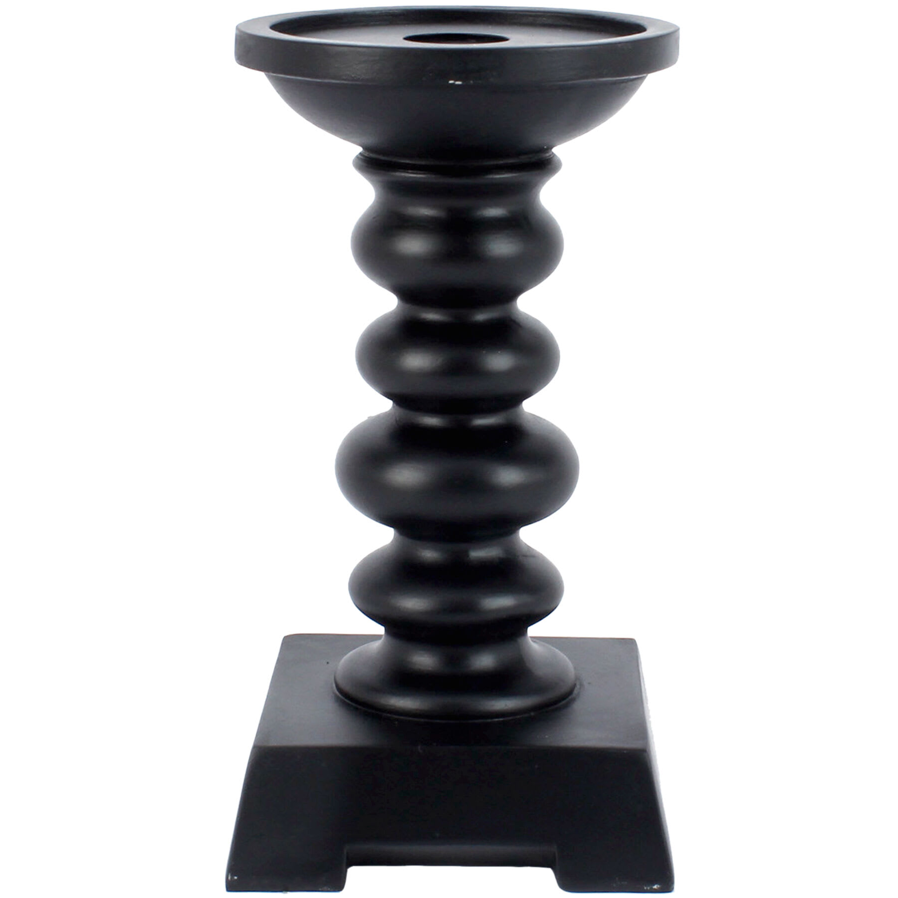 Black Spindle Pillar Candle Holder, 4x7