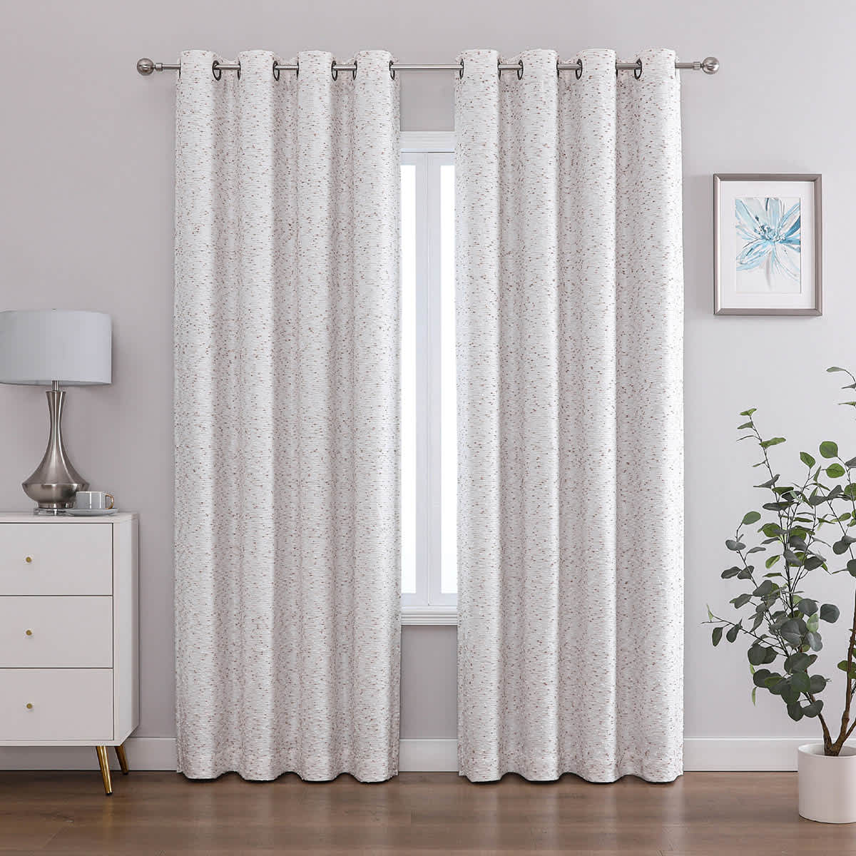 San Marco Linen Blackout Grommet Curtain Panel, 84"