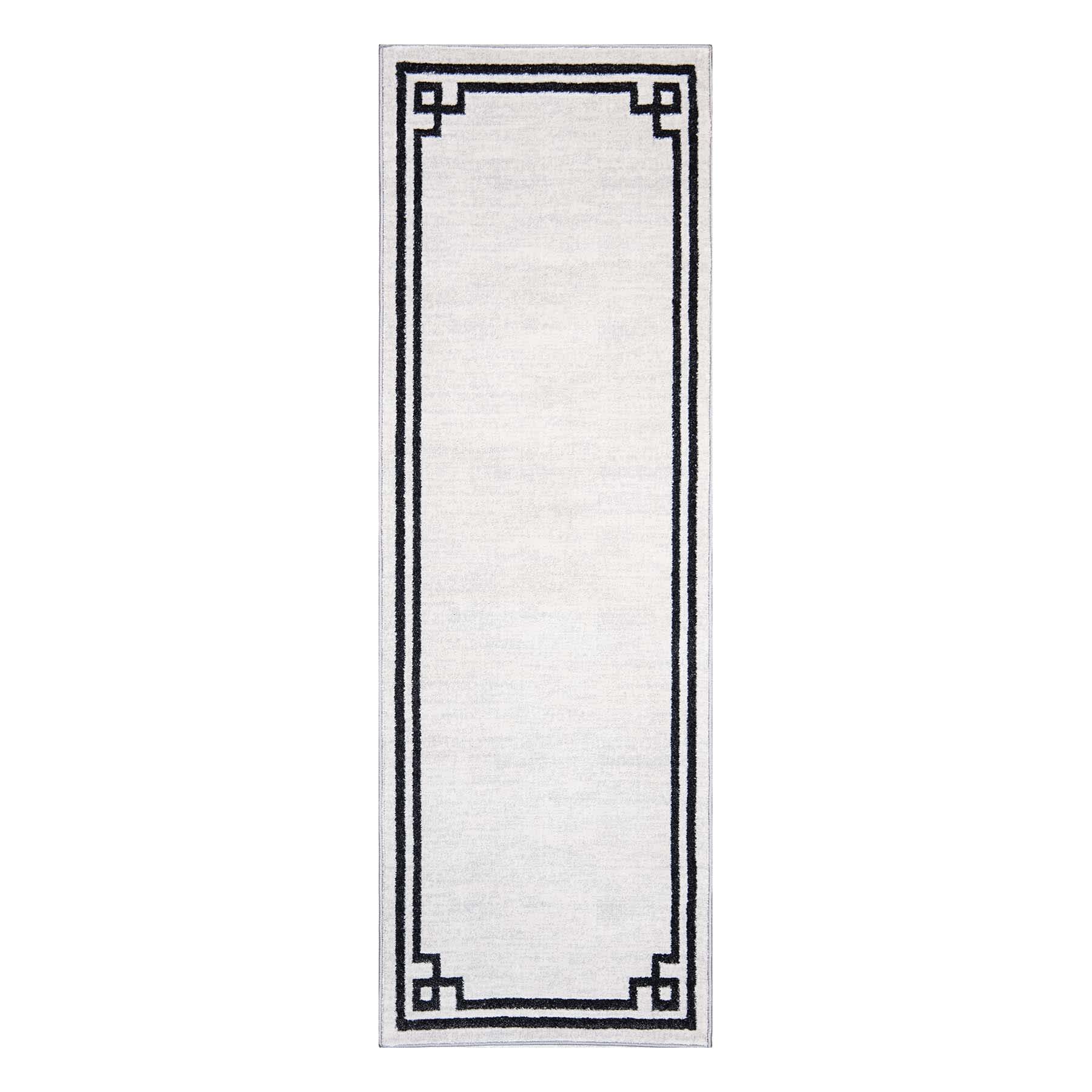 (B838) Providence Verona Ivory Key Border Runner, 2x6