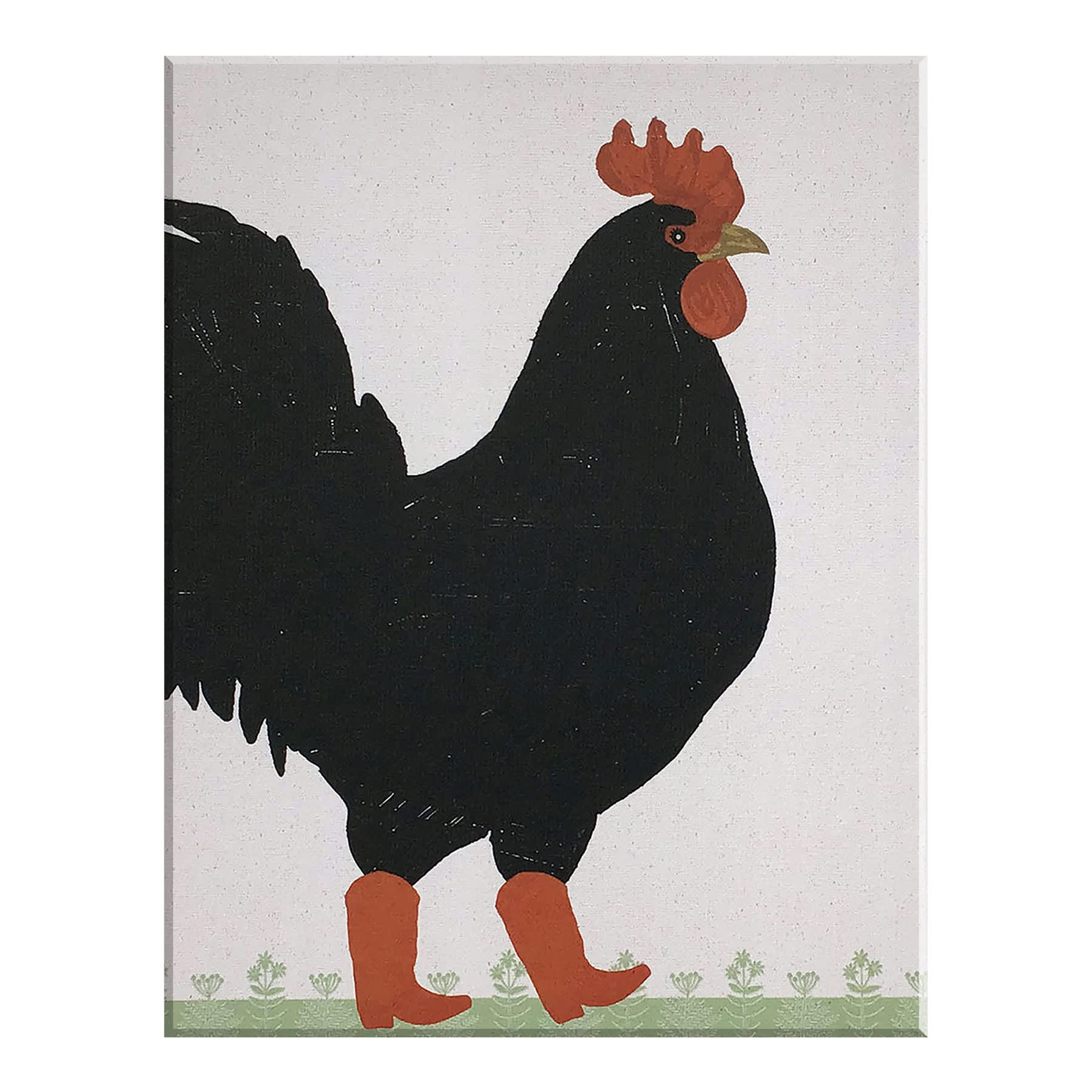 Rooster with Boots Canvas Wall Art, 11x14