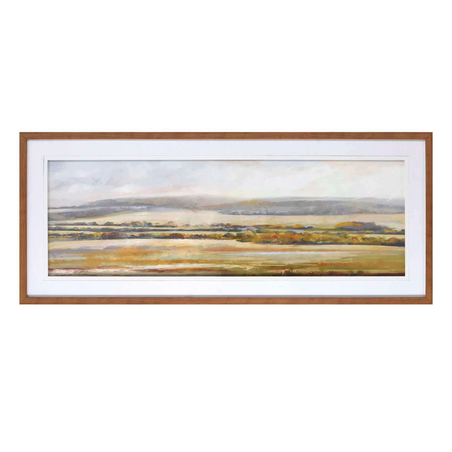 Glass Framed Perfected Pasture Print Wall Art, 41x17