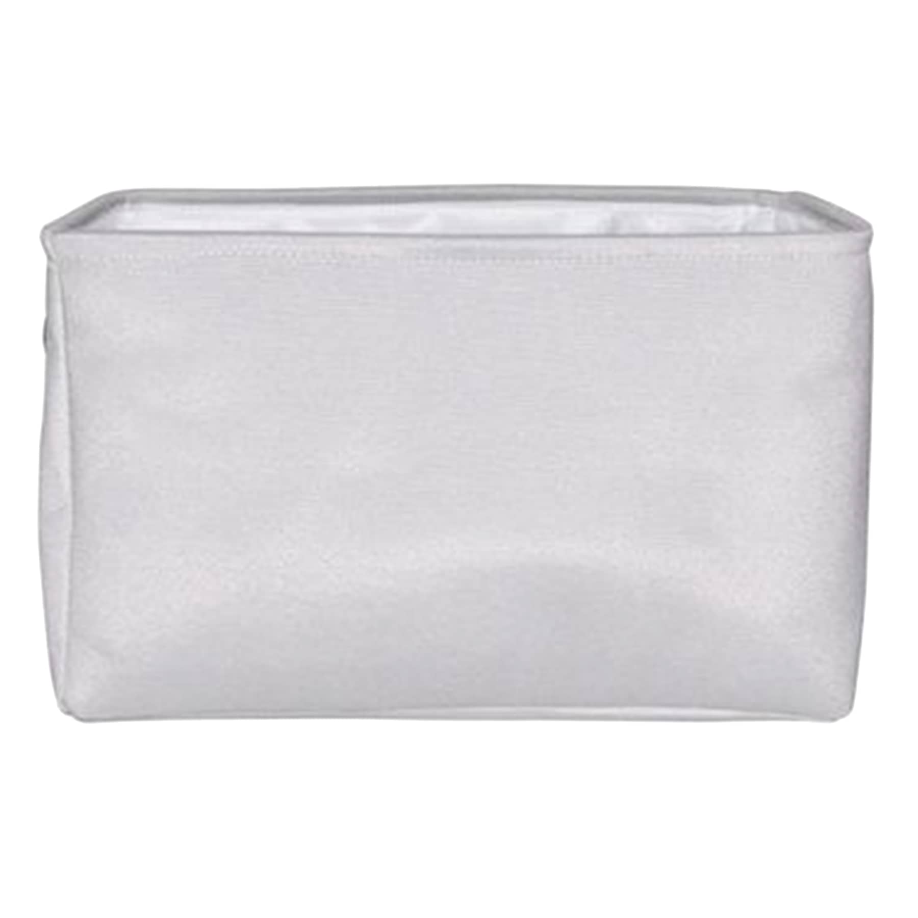 Light Grey Rectangle Fabric Storage Basket, Medium