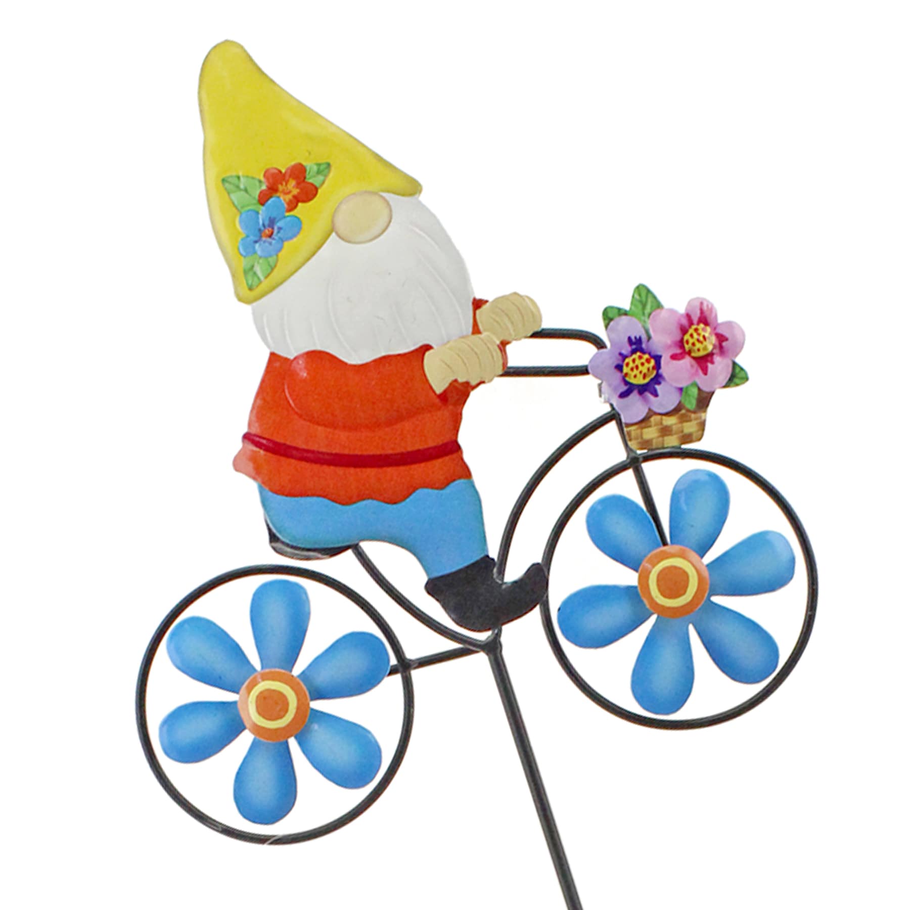 Yellow Gnome Bike Yard Stake, 32"