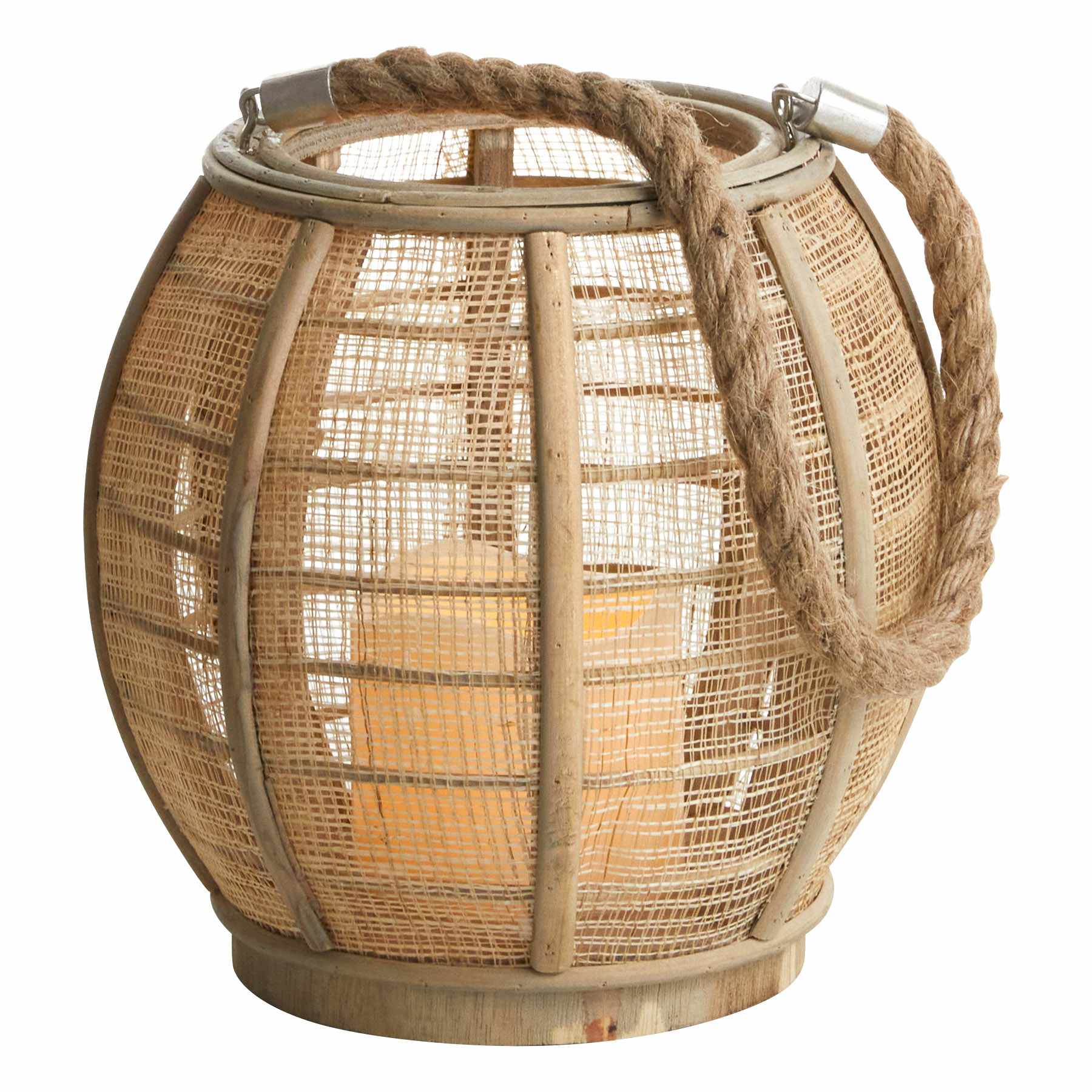 Honeybloom Wood LED Outdoor Lantern, Small