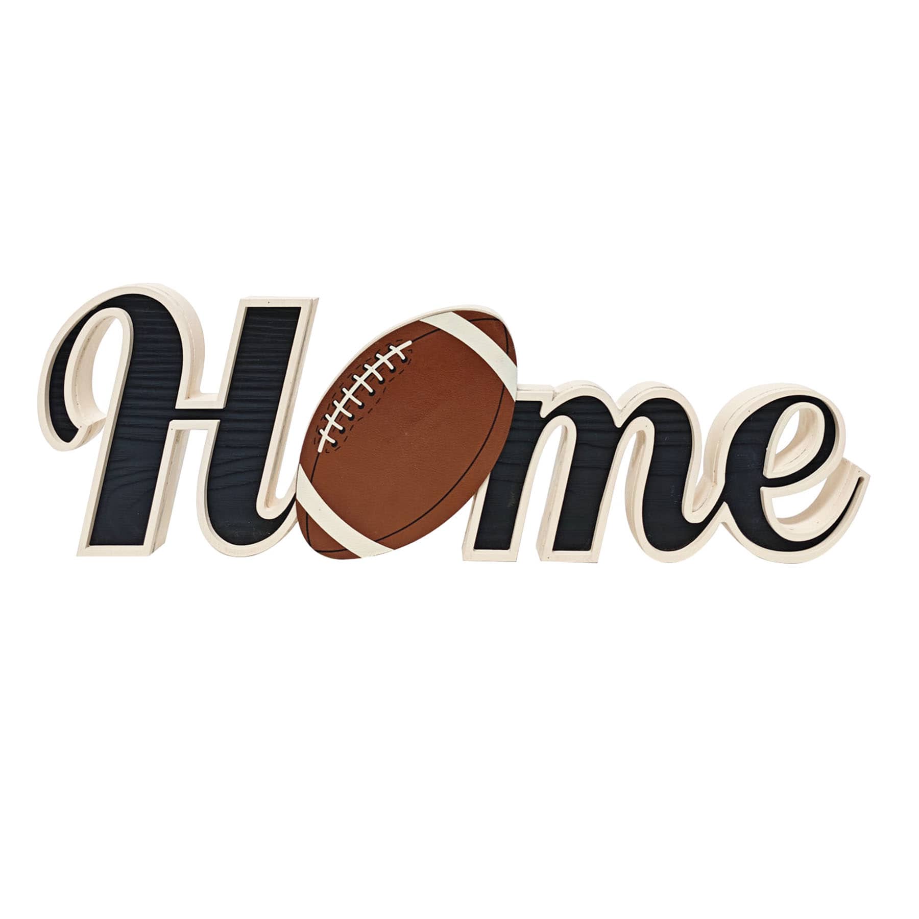Homespun Harvest Home Football Sign, 18"