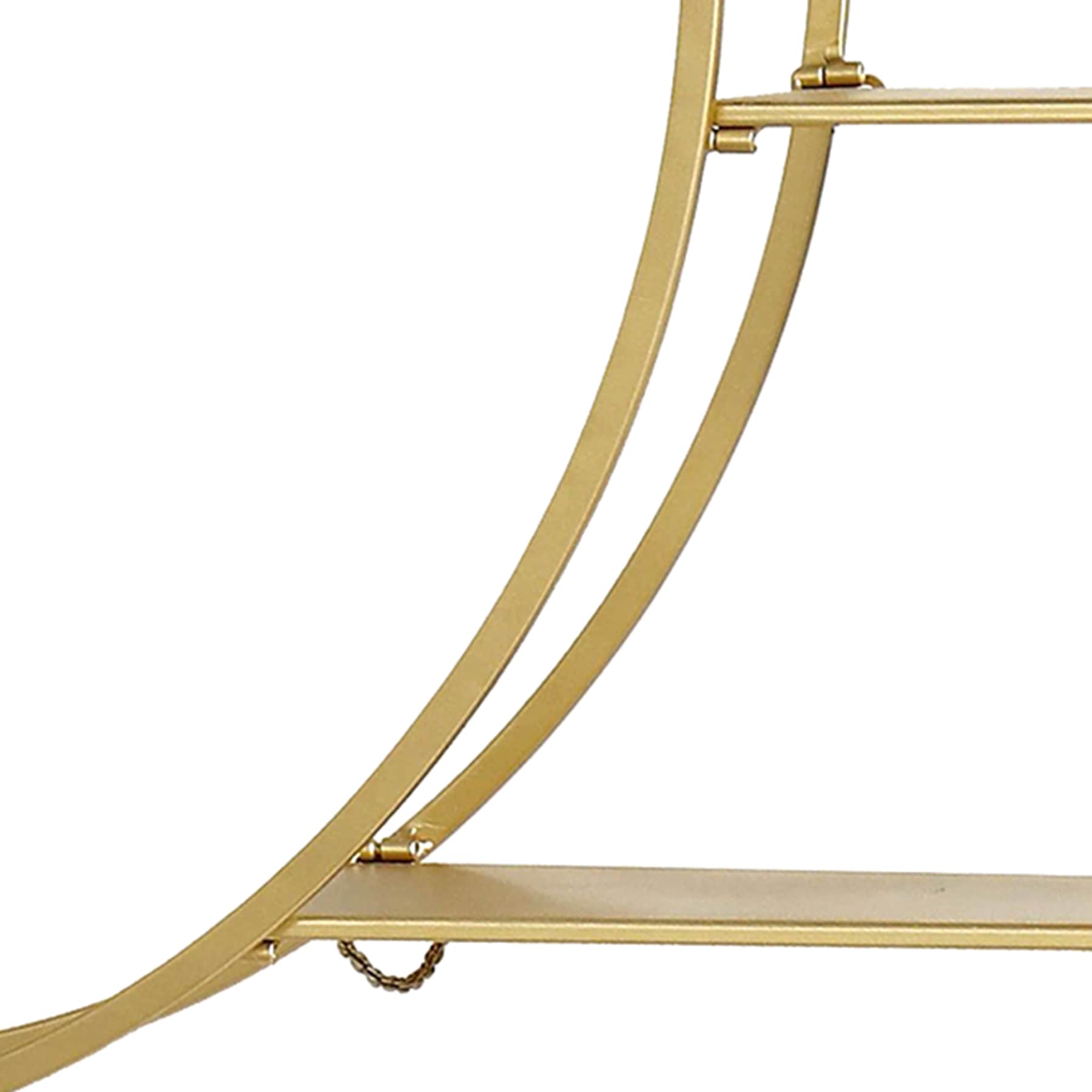 Soul Searcher Gold Metal Moon Wall Shelf, 22x26
