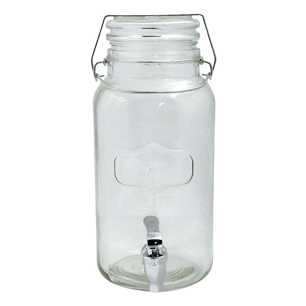 1-Gallon Lancaster Glass Beverage Dispenser with Hermetic Lid