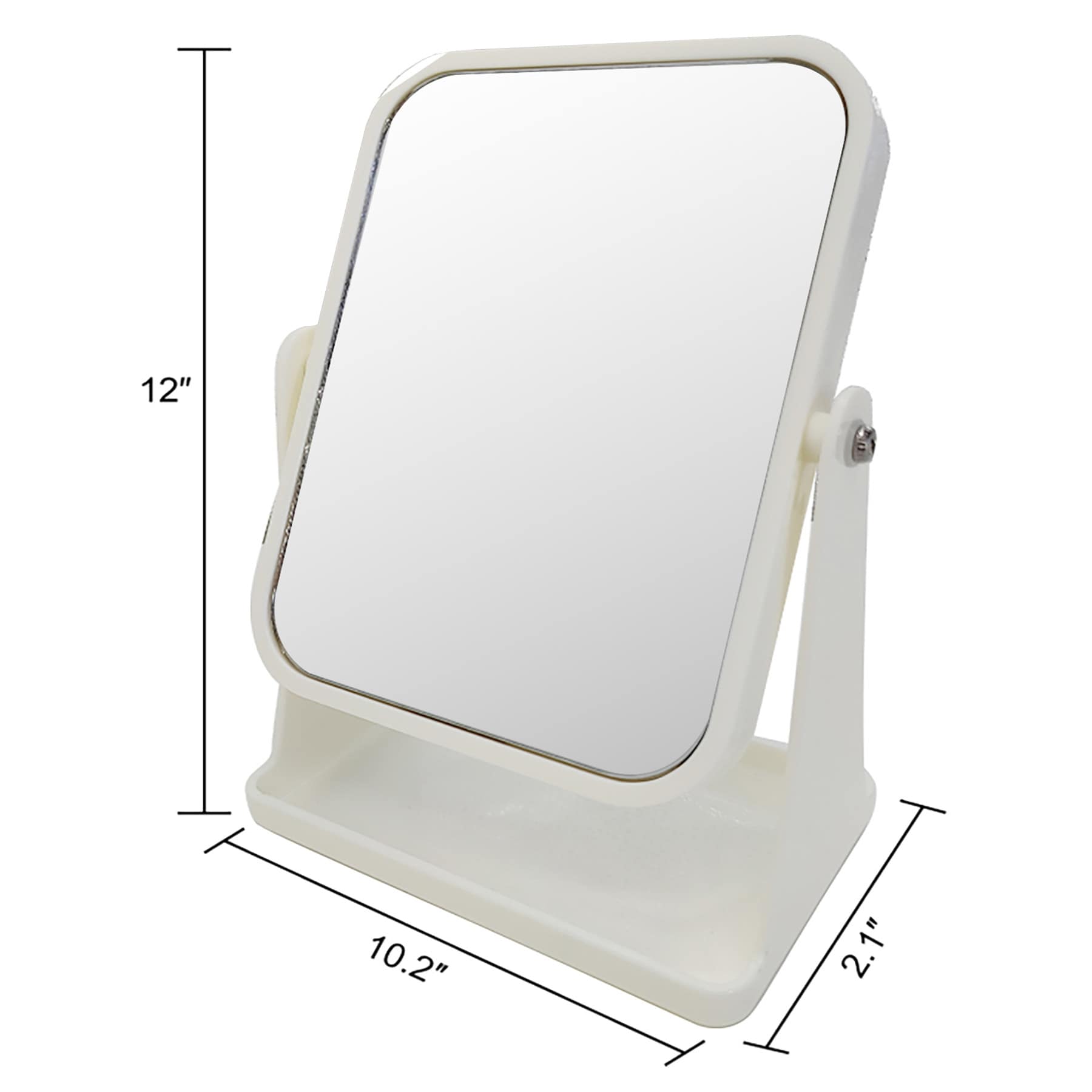 White Square 1X/3X Table Mirror