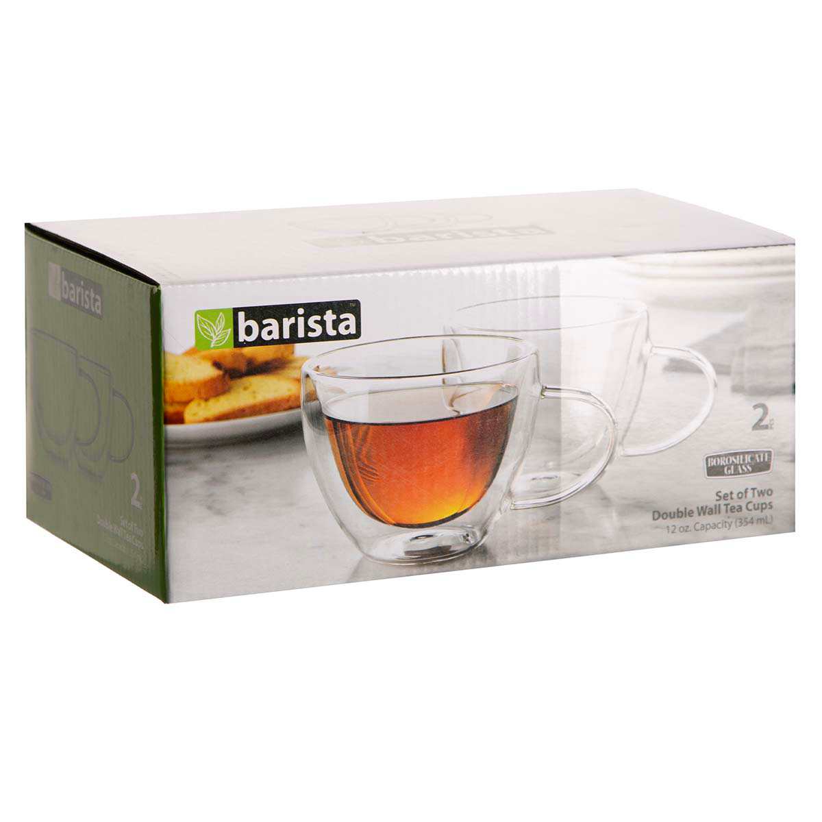 Barista Set of 2 Tea Mugs, 12oz