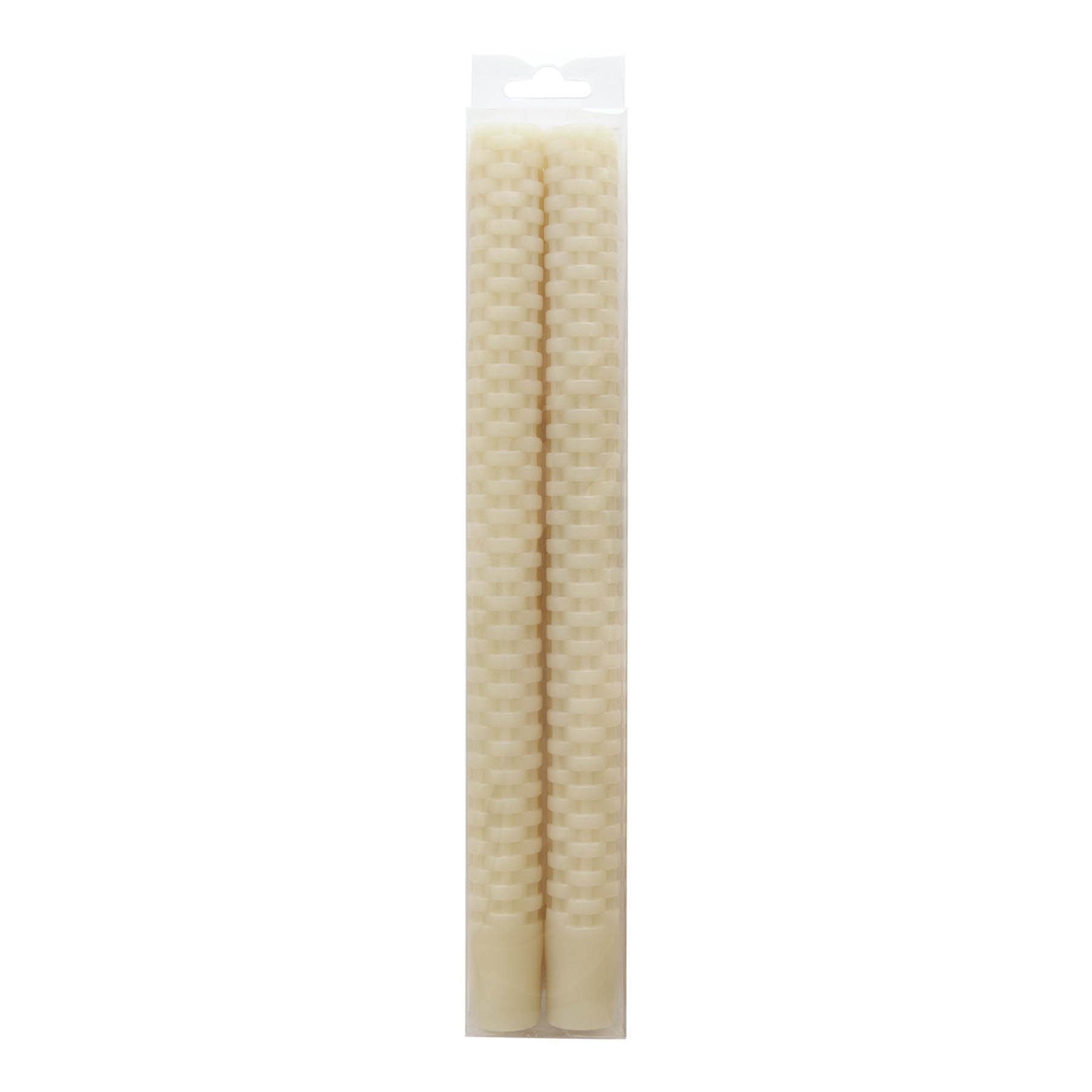 2-Pack Grey Weave Taper Candles, 10"