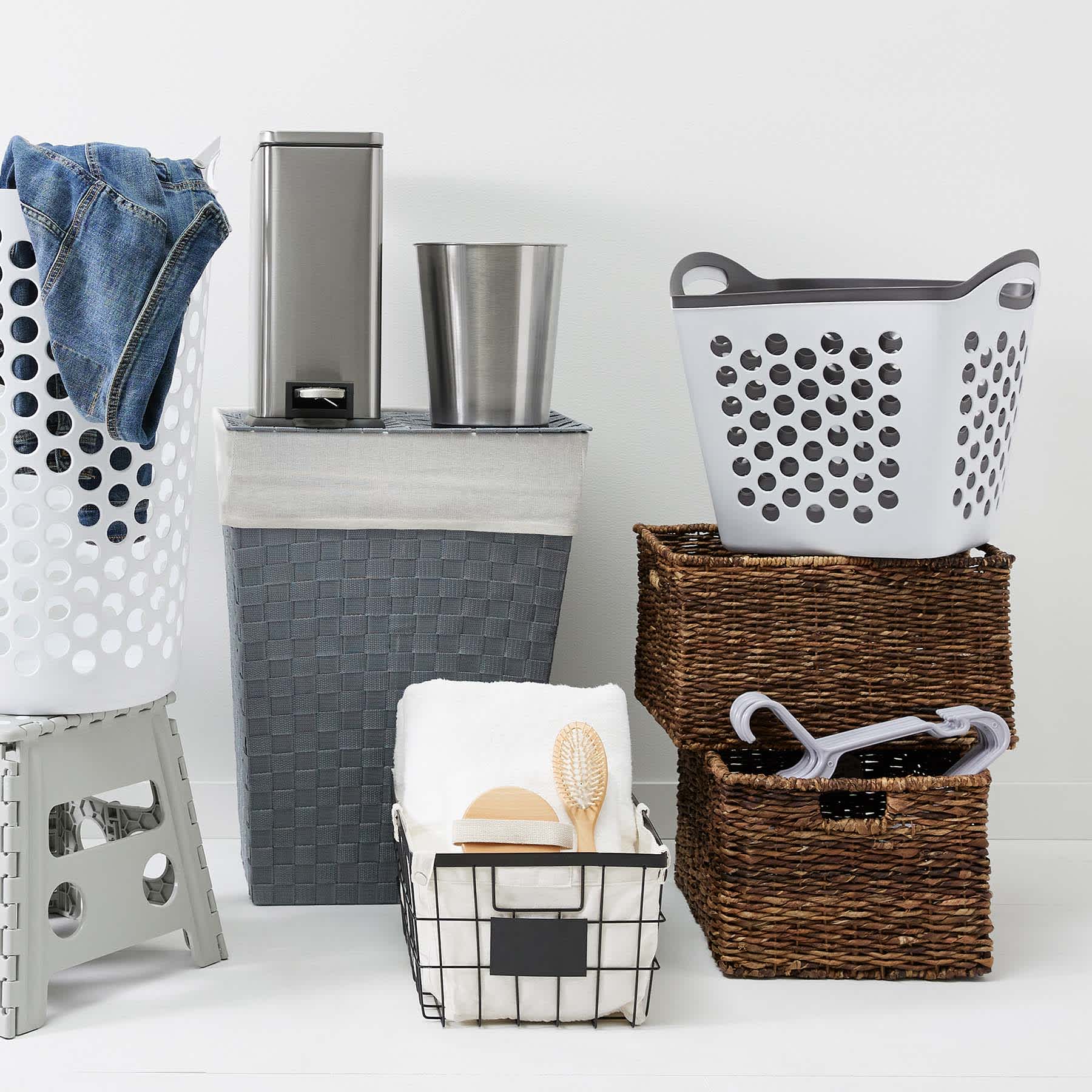 Stainless Steel Finish Wastebasket, 5l