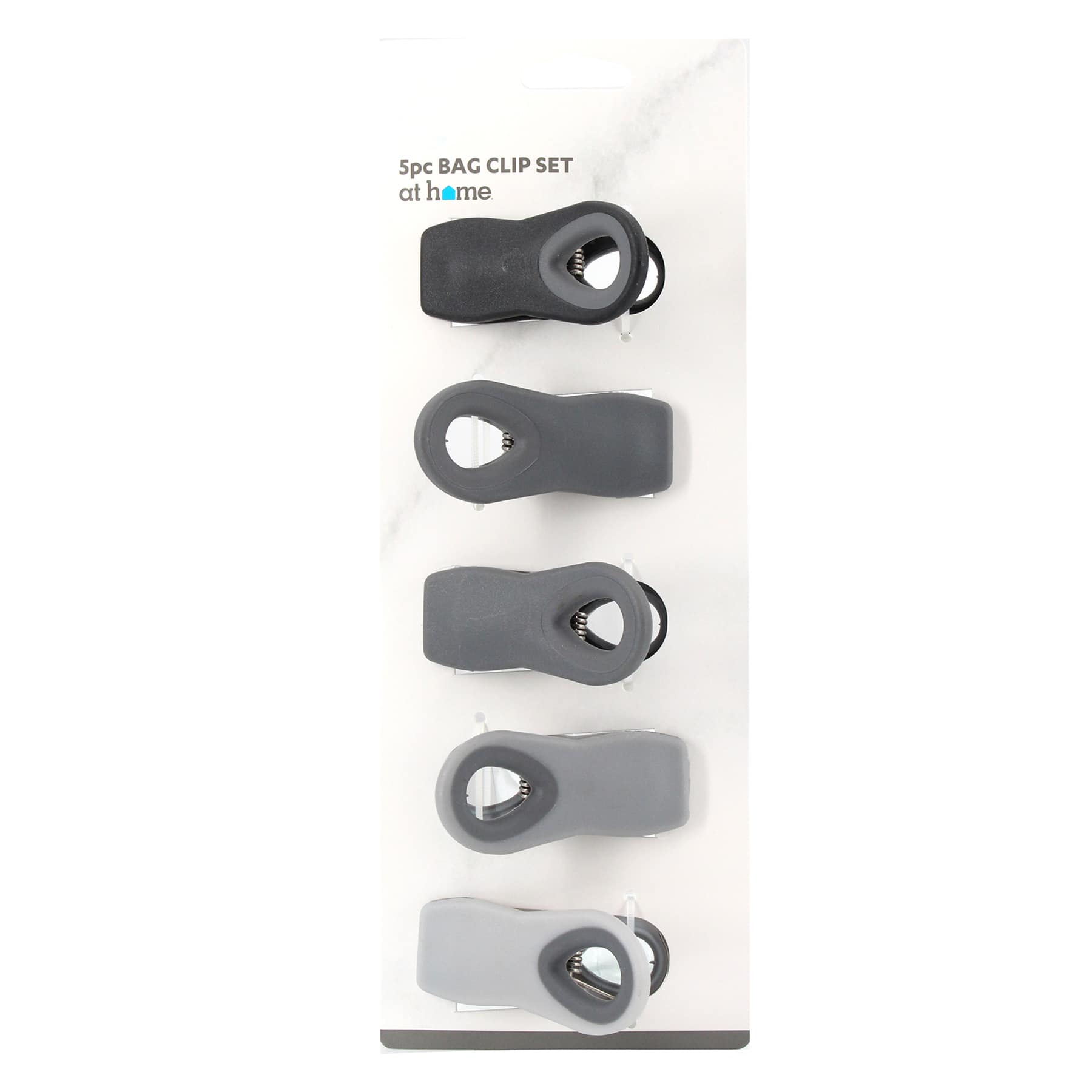 5-Piece Magnetic Bag Clip Set, Grey