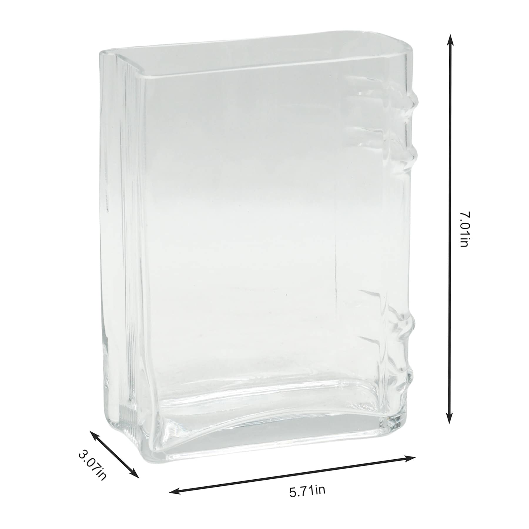 Book Shaped Glass Vase, 6x3x7