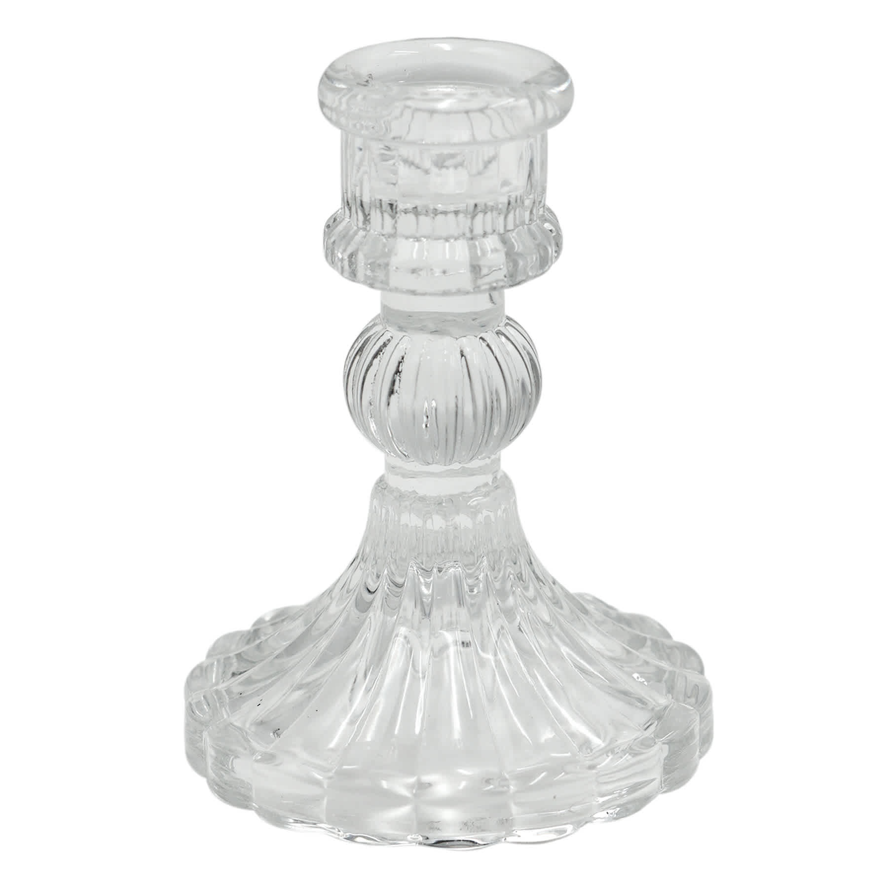 Clear Glass Taper Candle Holder, 3x4