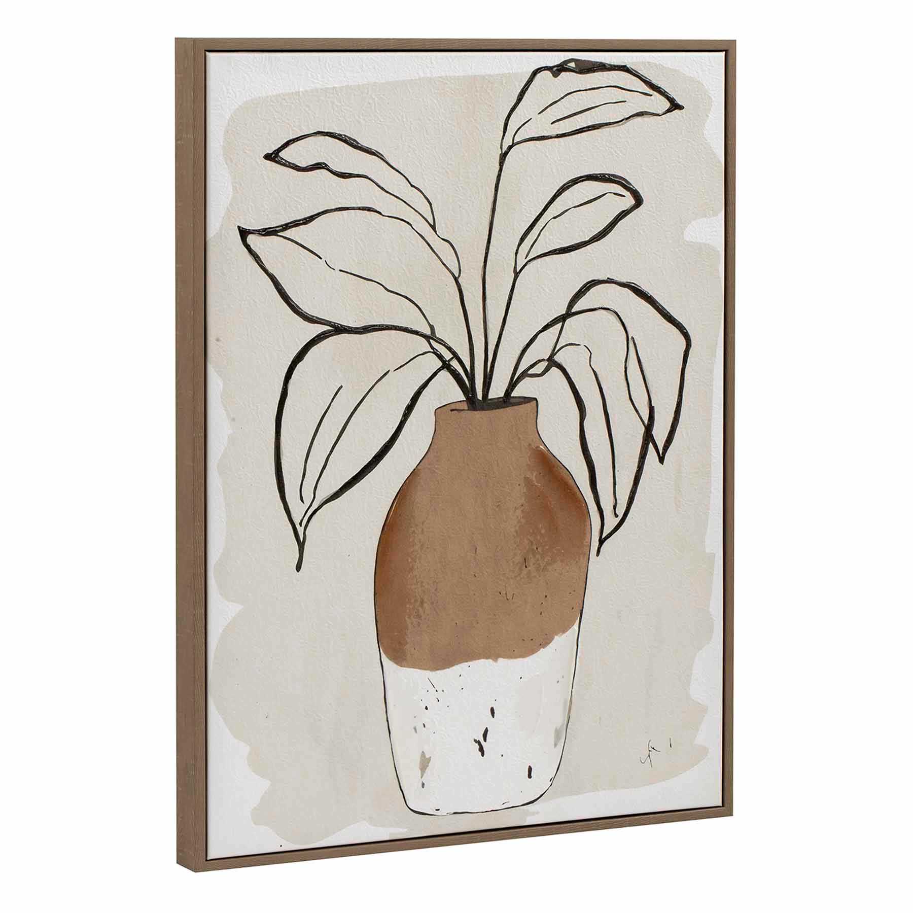 Soul Searcher Framed Sketch Botanical Canvas Wall Art, 18x24