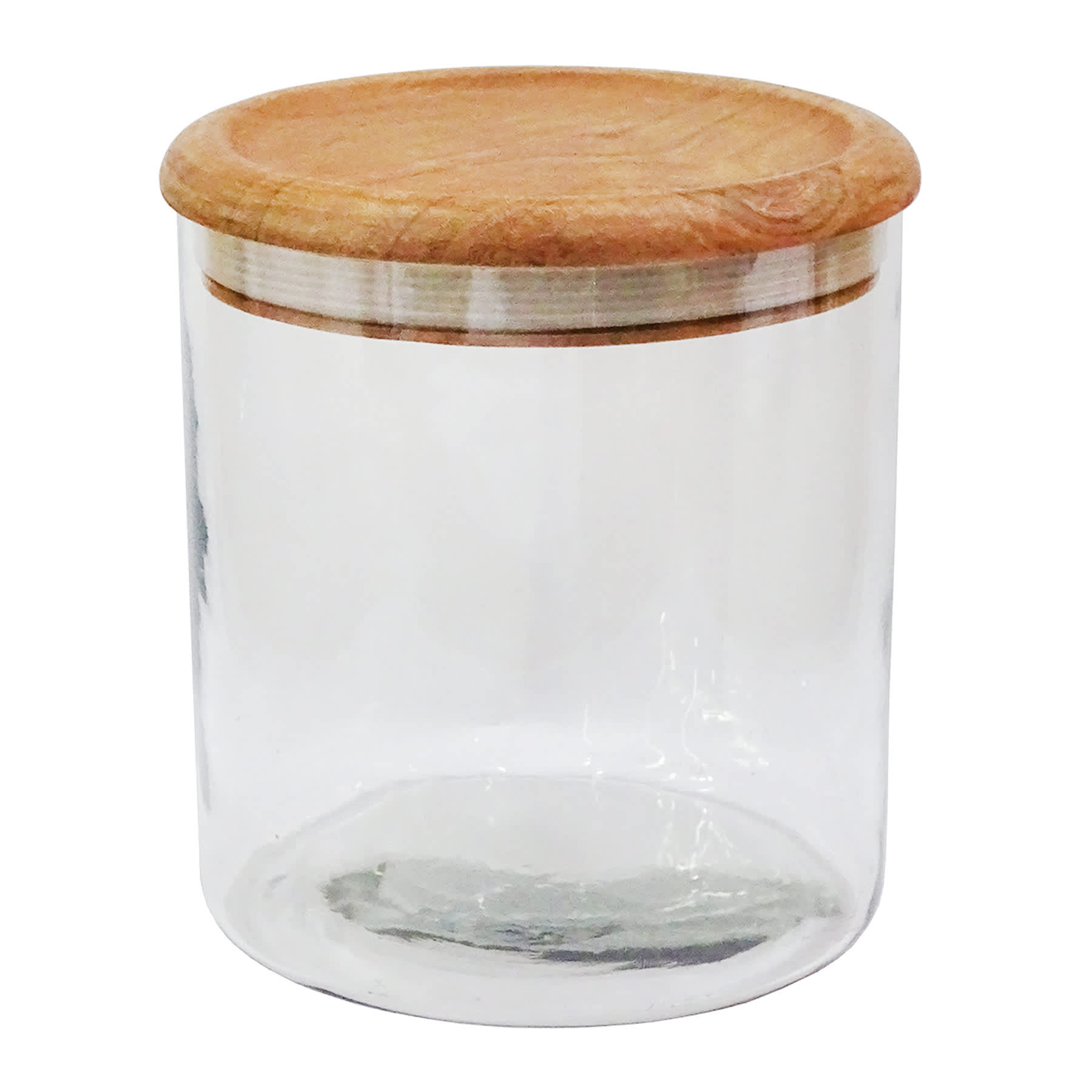 Glass Canister with Acacia Wood Lid, Small