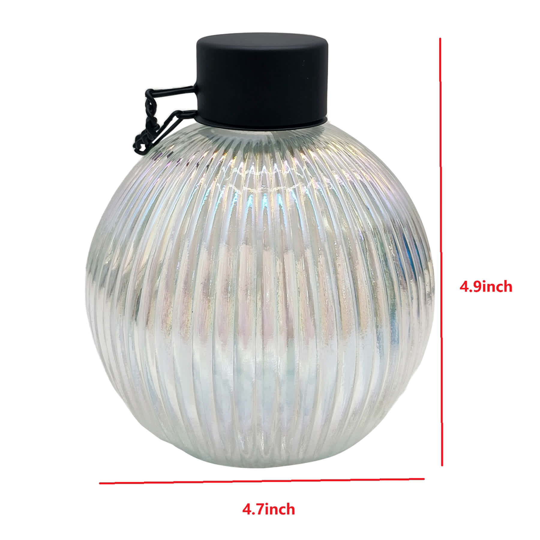 Clear Iridescent Glass Table Torch