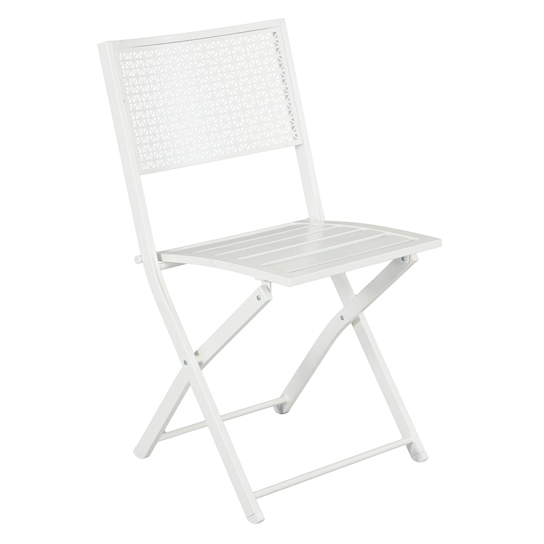 Providence Metal Patio Folding Chair, White