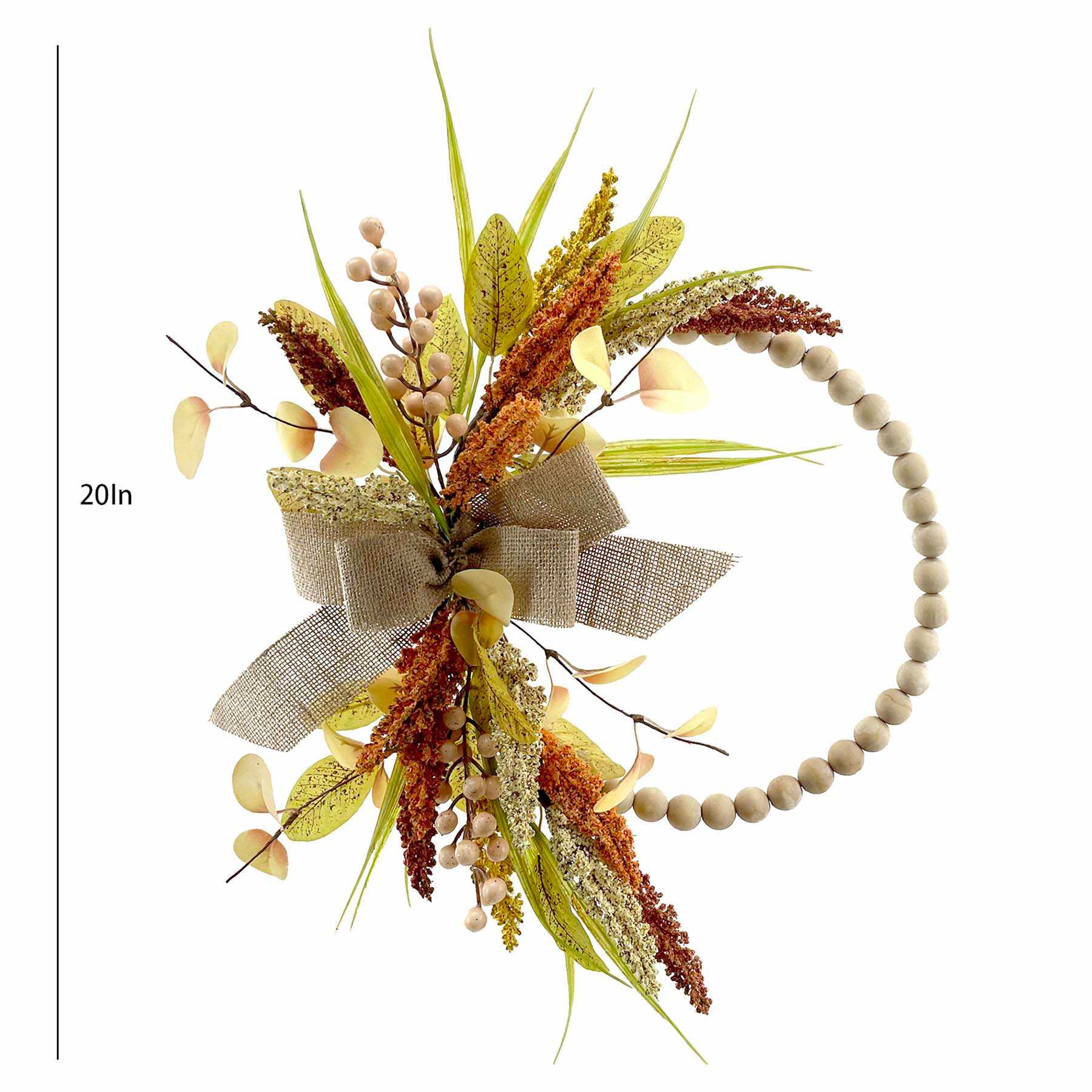 Bow with Heather Half Wreath, 20"