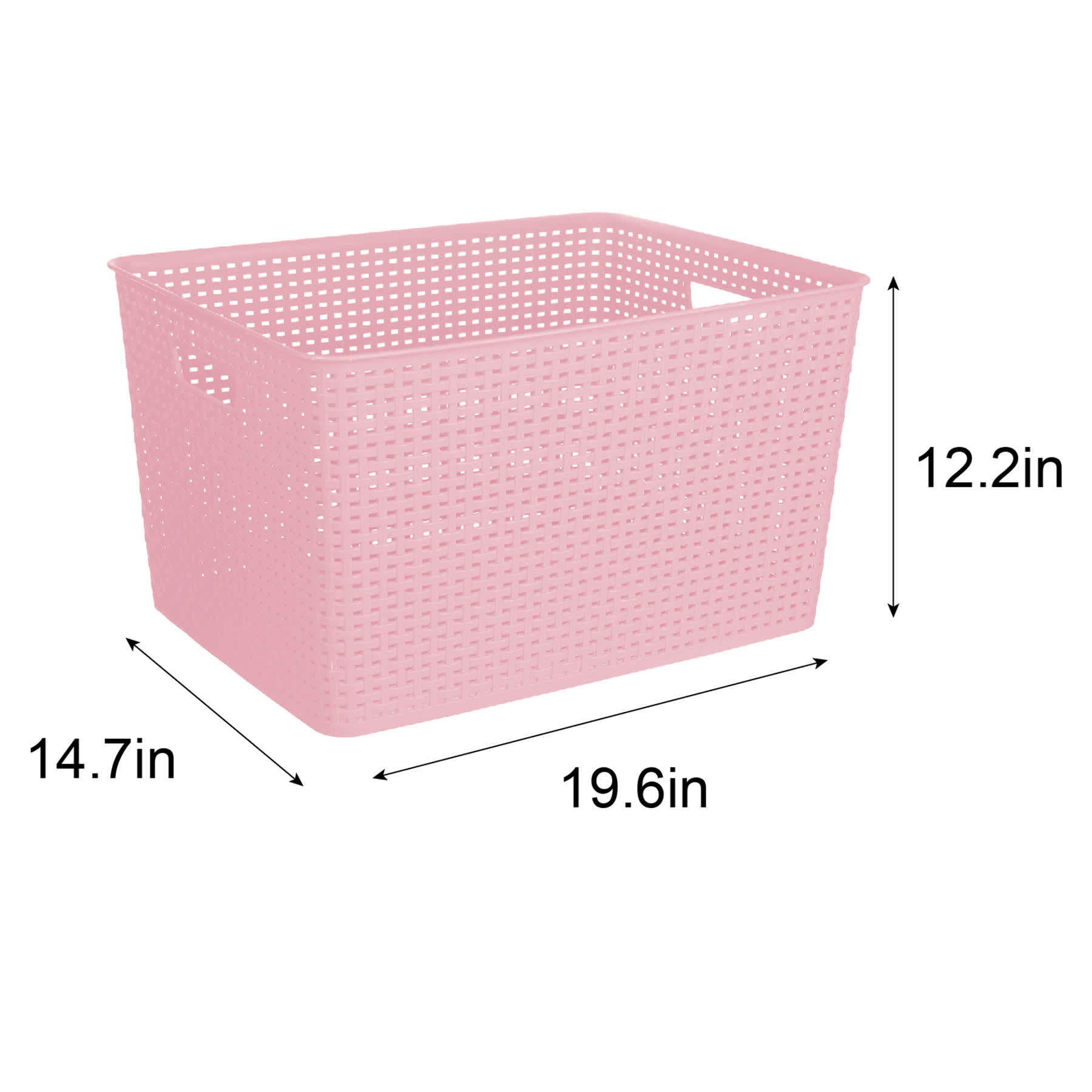 Light Pink Crossover Weave Storage Basket, XXL