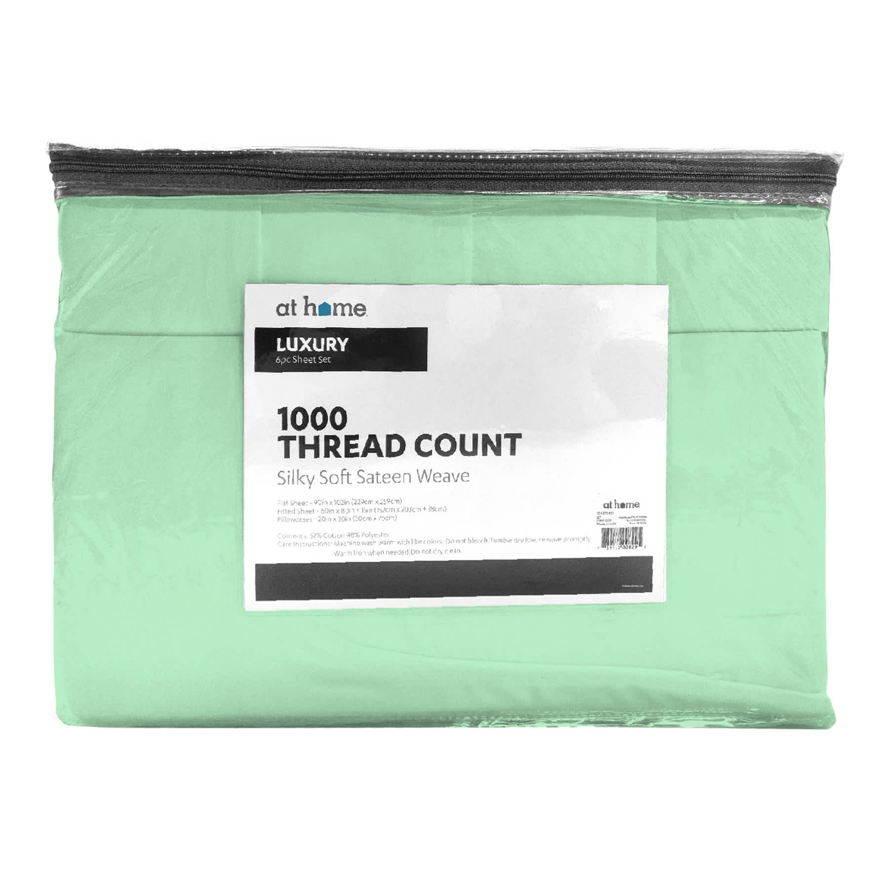 6-Piece Green 1000 Thread Count Sheet Set, Queen