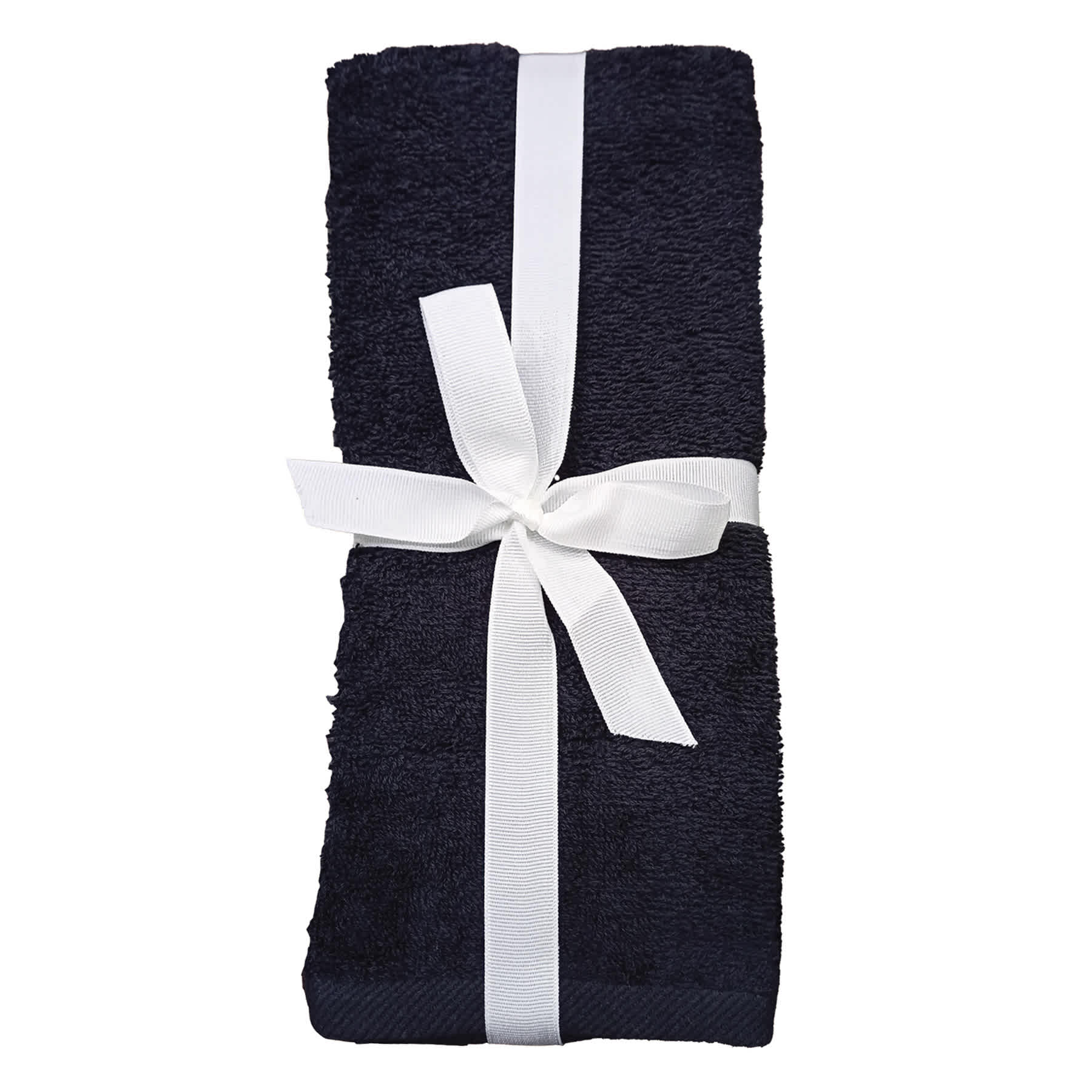 2-Pack Black Cotton Hand Towels, 15x25