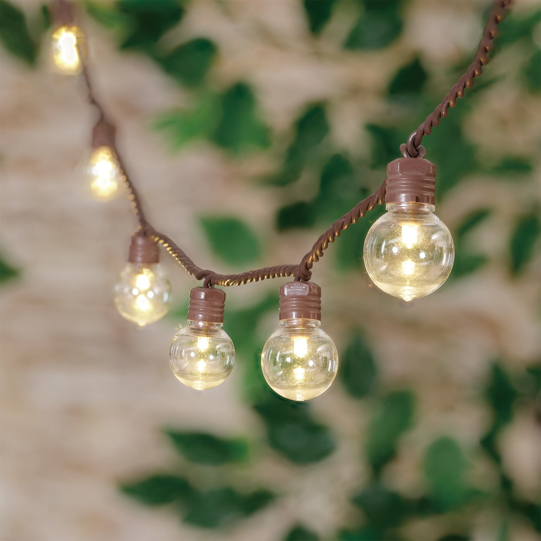 100-Count LED G30 Globe String Lights with Brown Wire