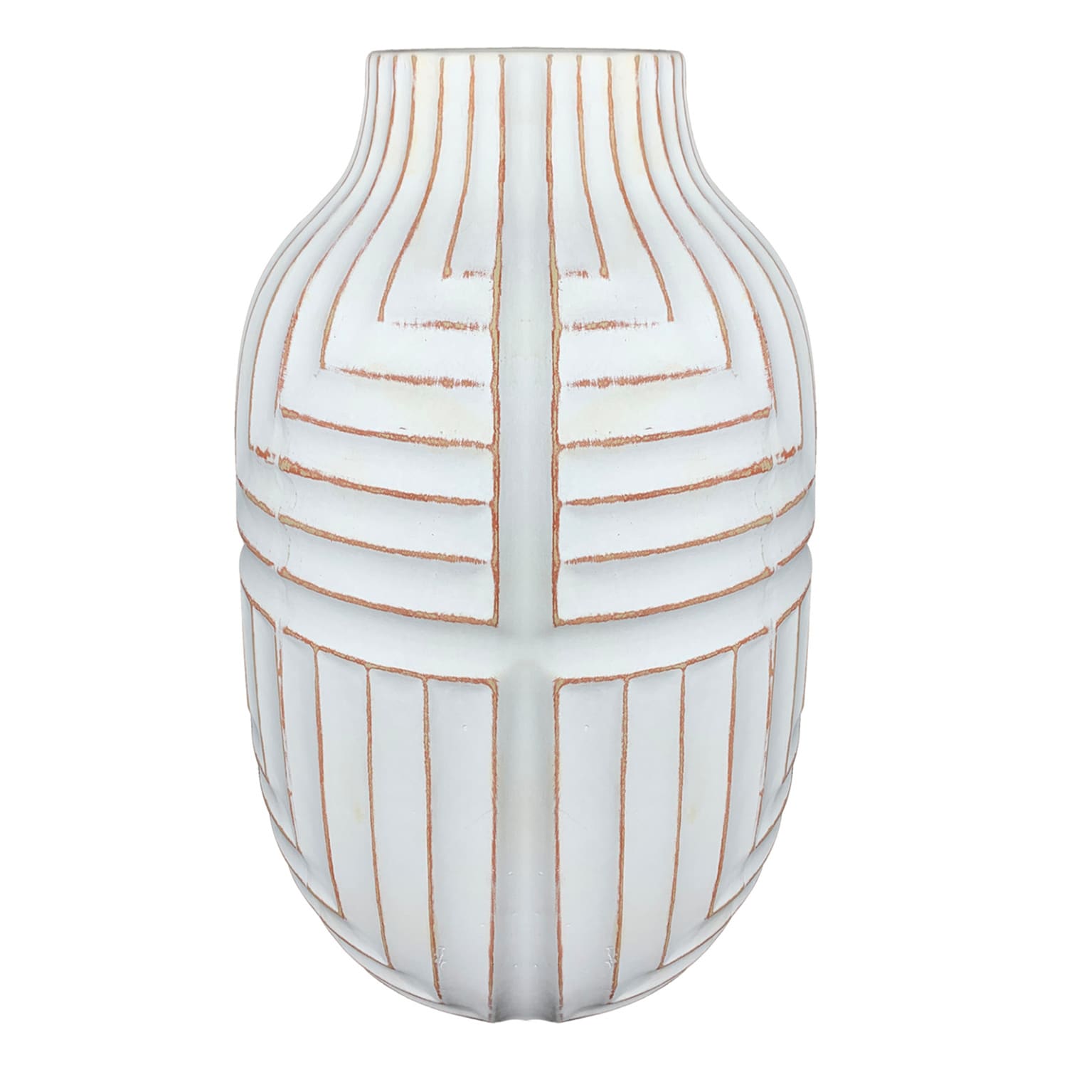 Tracey Boyd White Ceramic Vase, 12.8"