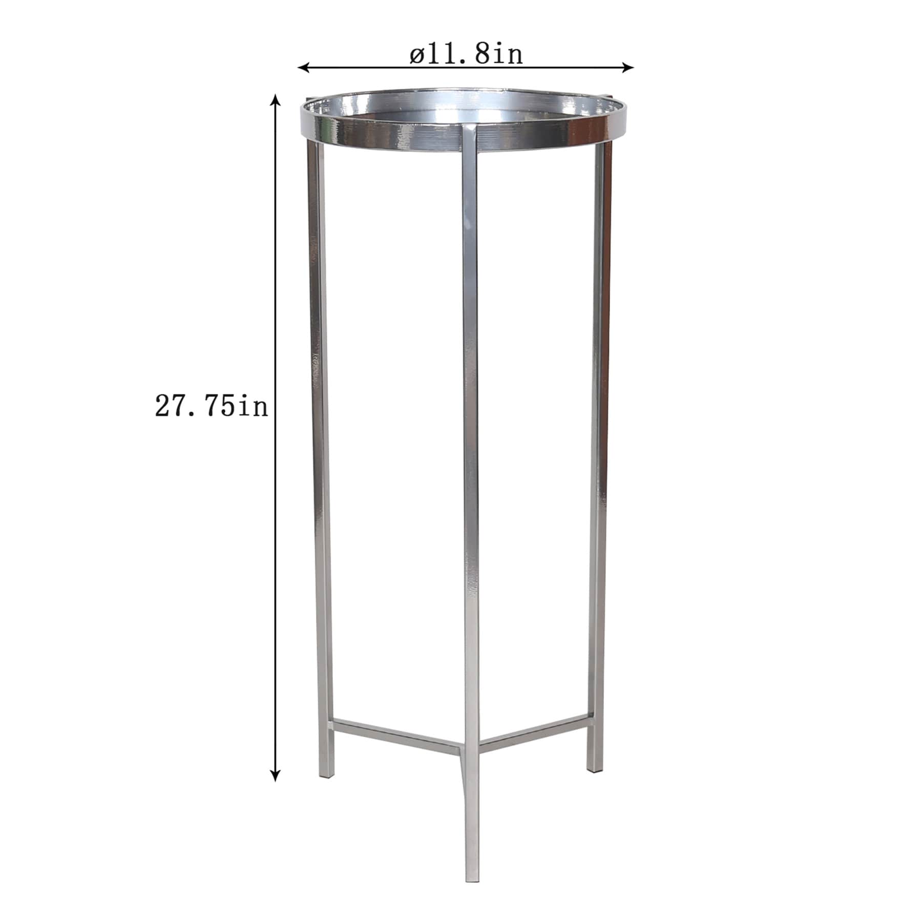 Crosby St. Silver Metal Plant Stand, Medium
