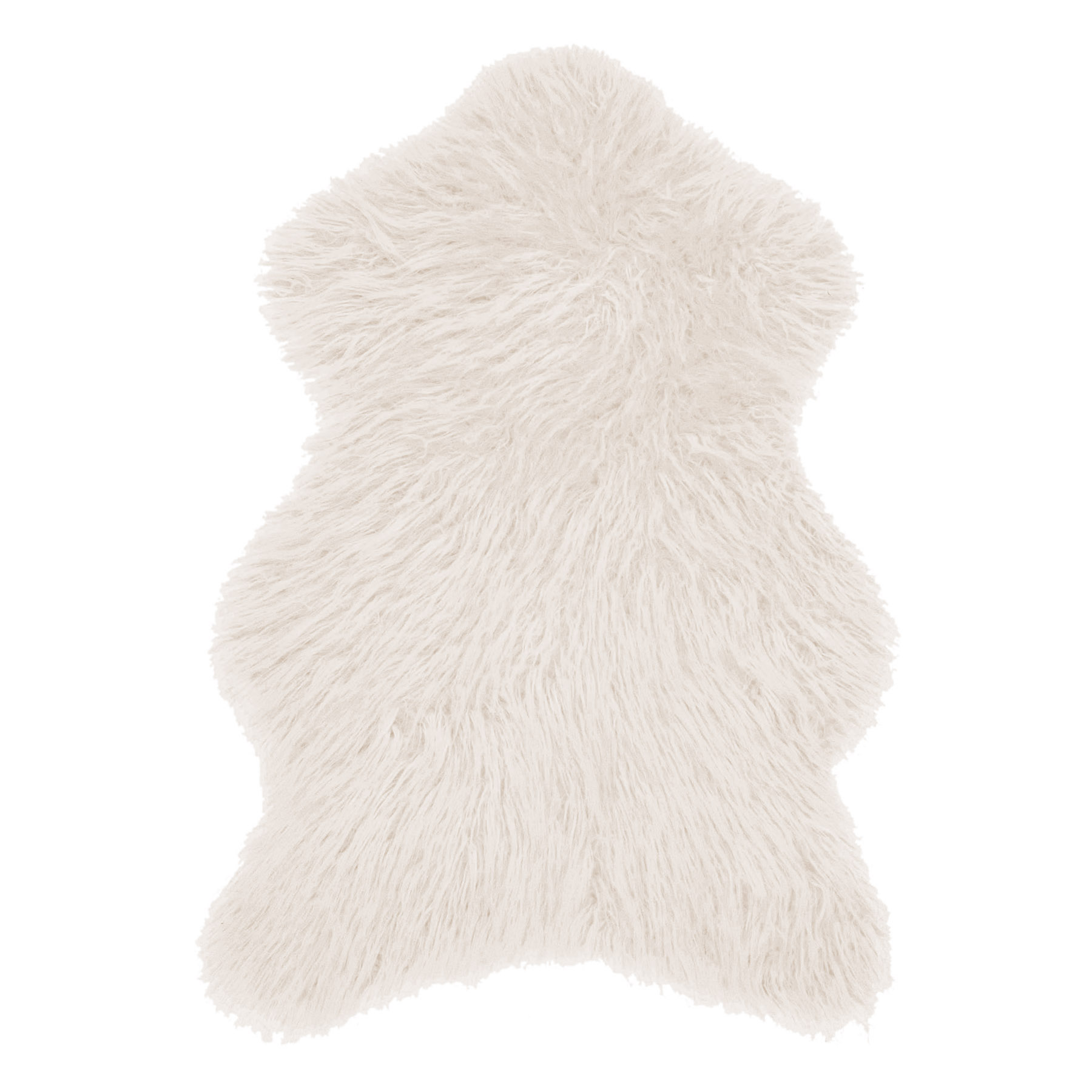 Altai Ivory Mongolian Faux Fur Accent Rug, 3x5