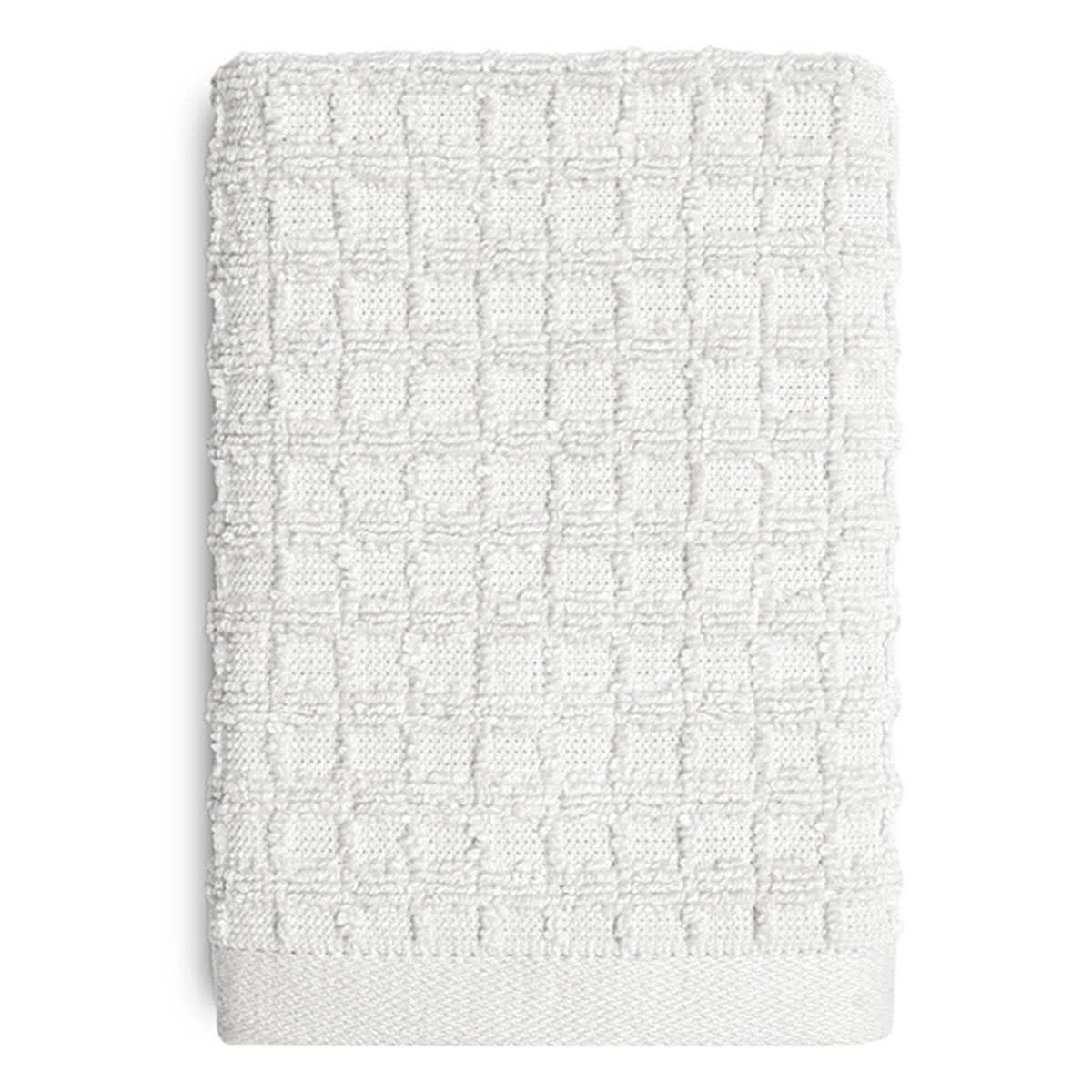 Crosby St. White Terry Waffle Cotton Washcloth, 13"