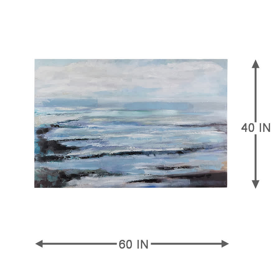 Blue Hue Abstract Canvas Wall Art, 60x40