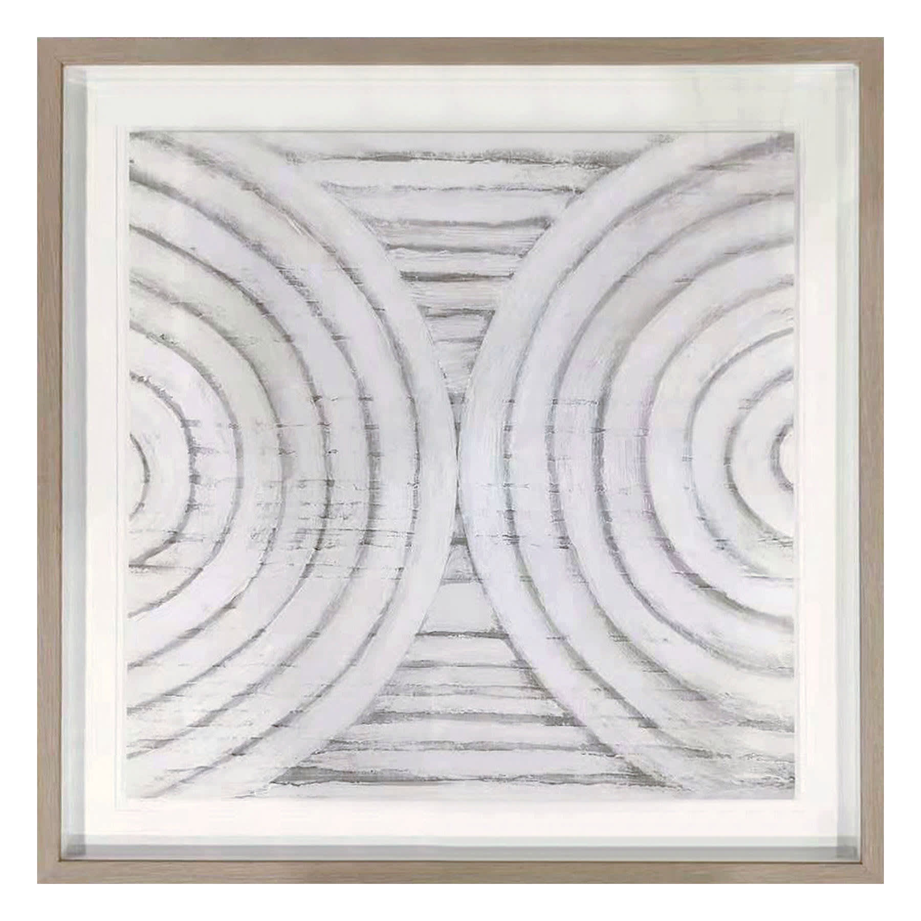 Crosby St. Glass Framed Grey Nesting Lines Wall Art, 25"