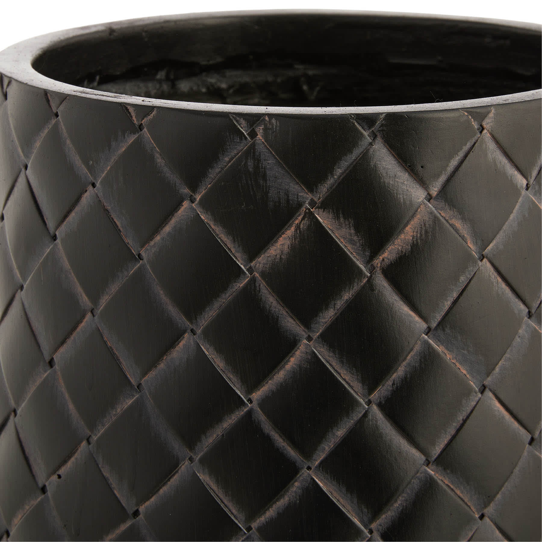 Oxnard Tall Black Outdoor Planter, Medium